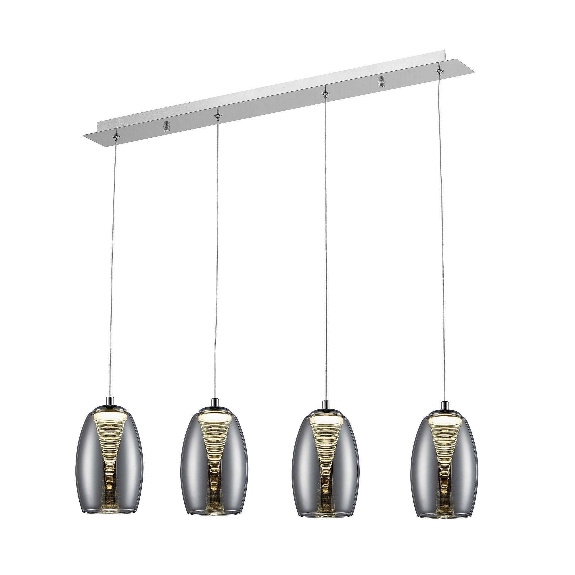 BRILLIANT Pendelleuchte Metropolis 4-flg. LED chrom/rauchglas EasyDim