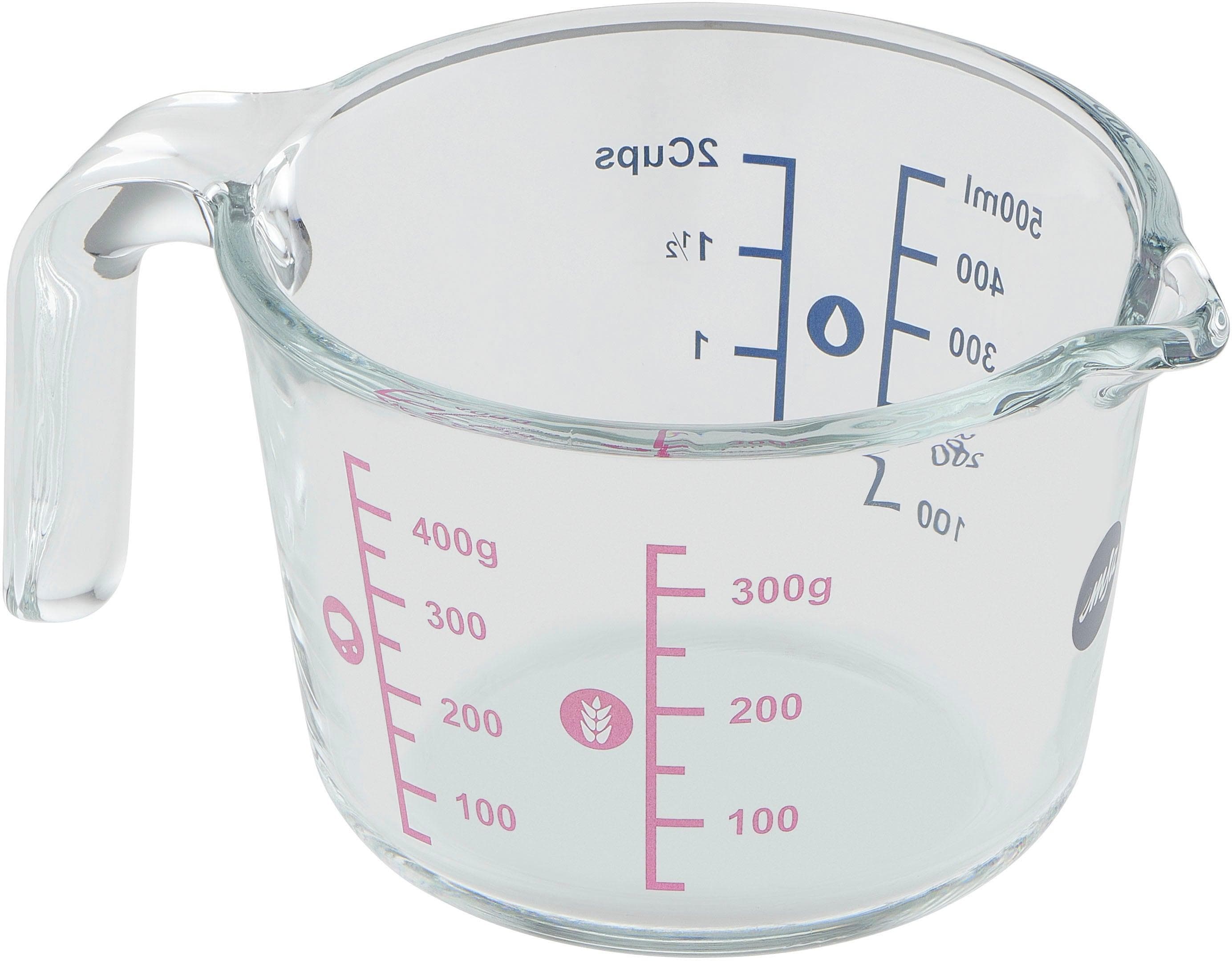 EMSA Prep&Bake Messbecher Glas Doppelte Skalierung Ausgießlippe
