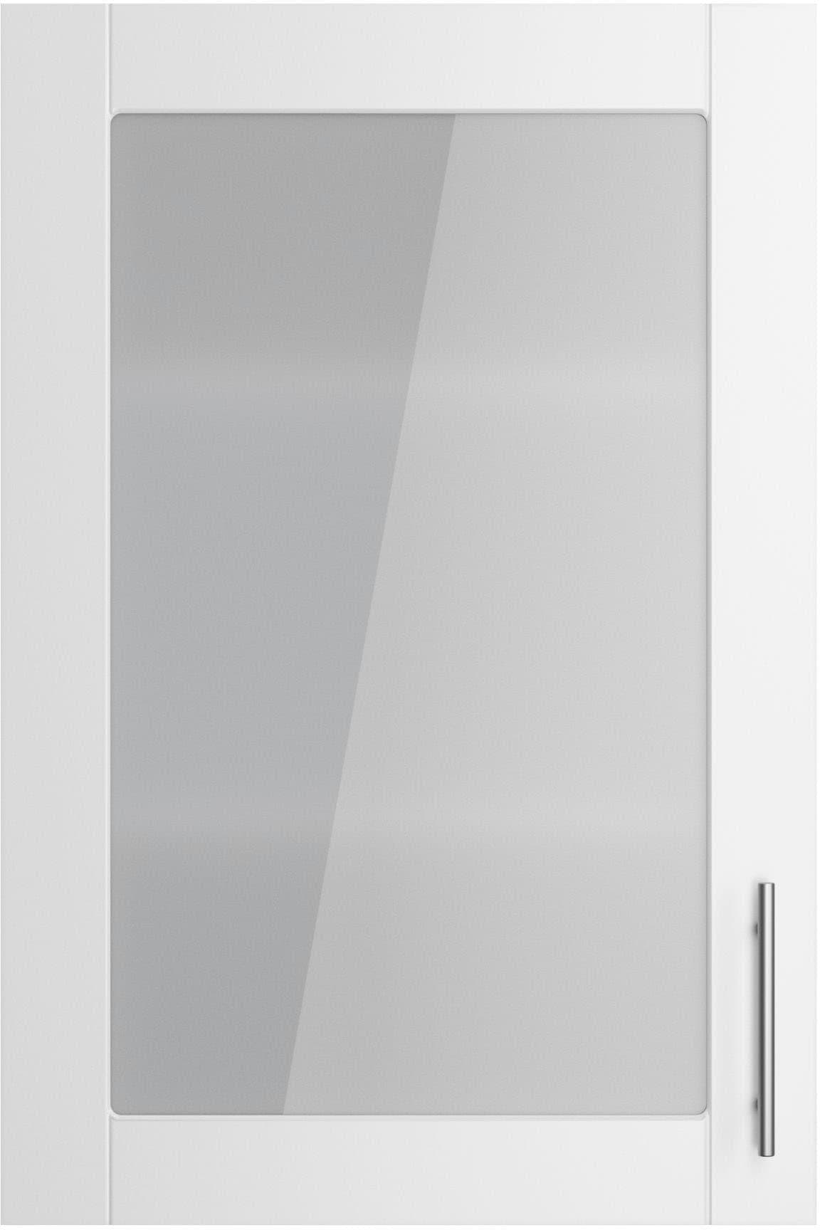 Kochstation Glashängeschrank KS-Ahus Weiß Matt