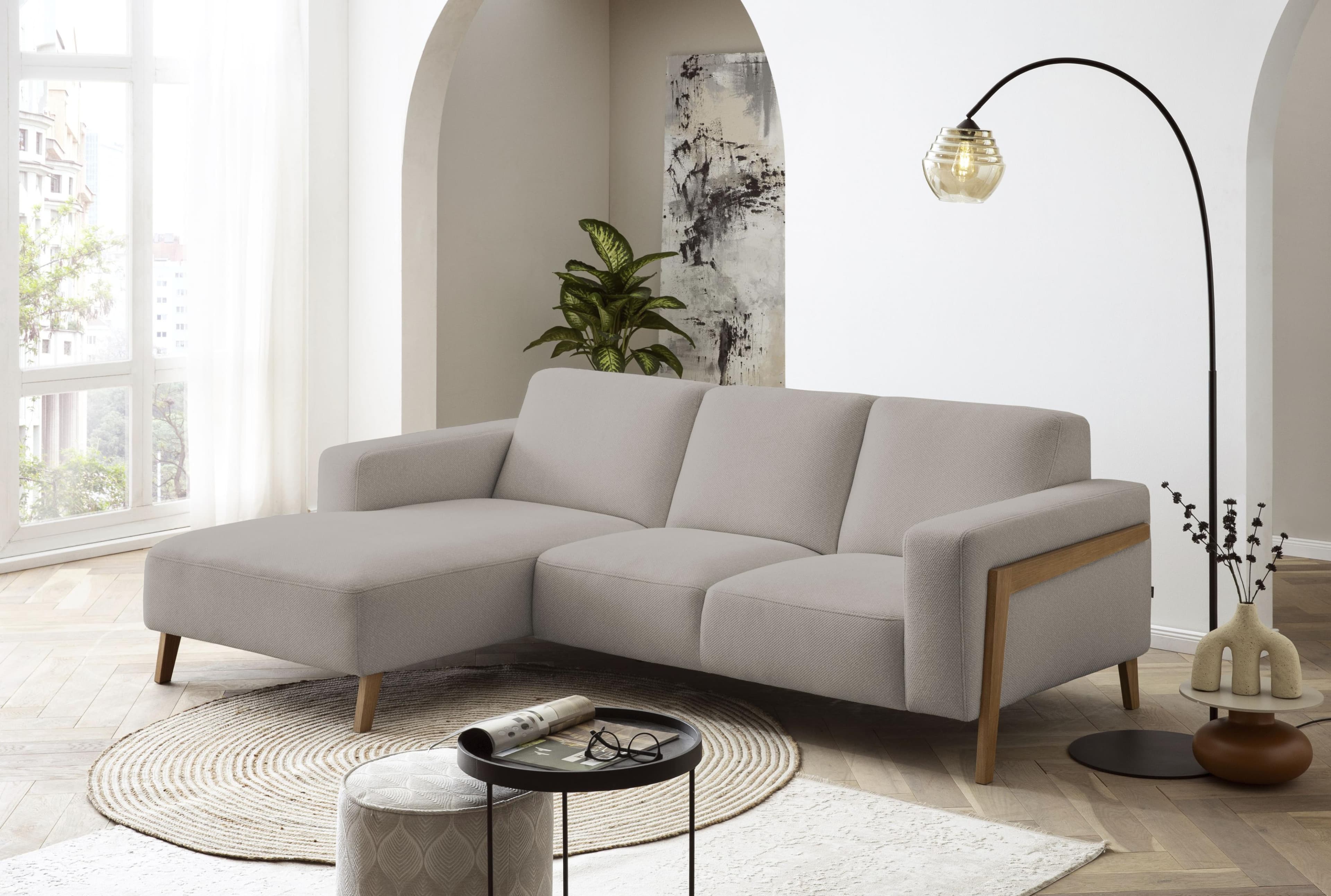 EXXPO Ecksofa SOFA FASHION Beige L-Form mit Recamiere