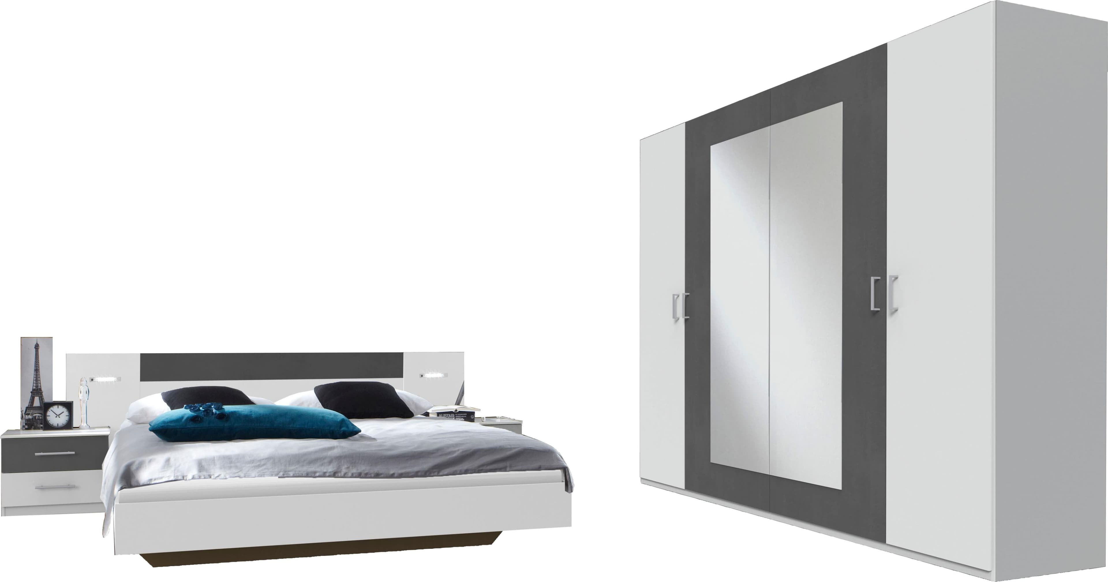 WIMEX Schlafzimmer-Set Angie Weiß/Graphit Modern