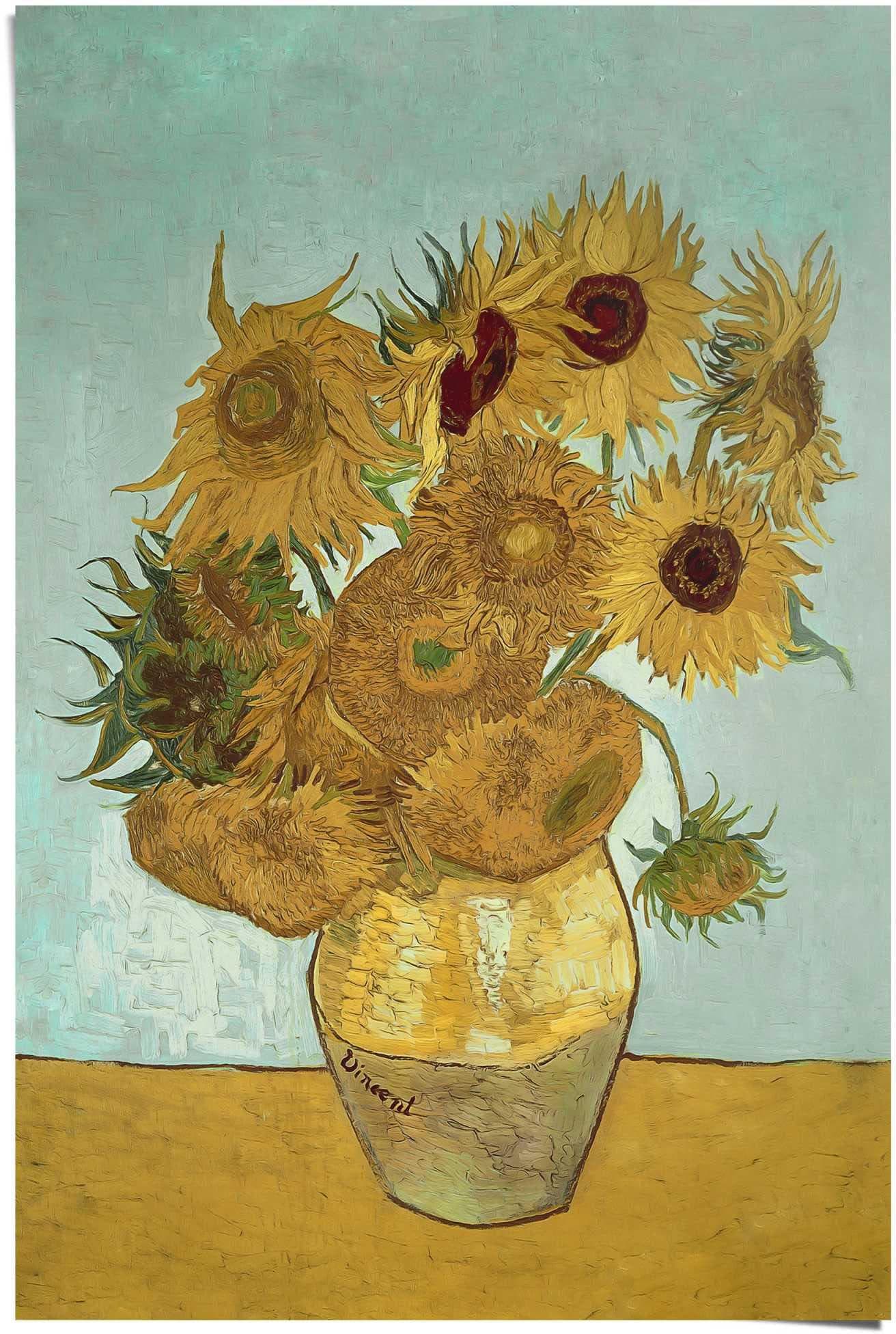 REINDERS Poster Sonnenblumen Vincent van Gogh Gelb Maxi