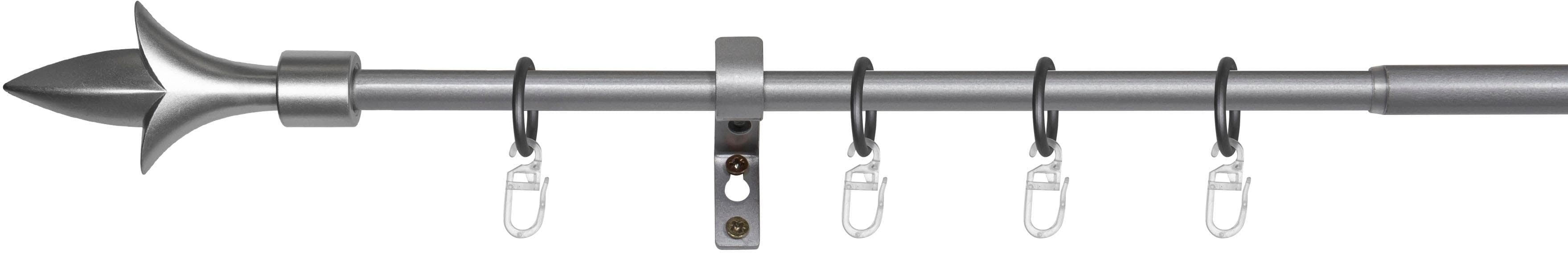 MYDECO Gardinenstange Lance Silber Aluminium Ausziehbar Komplettset