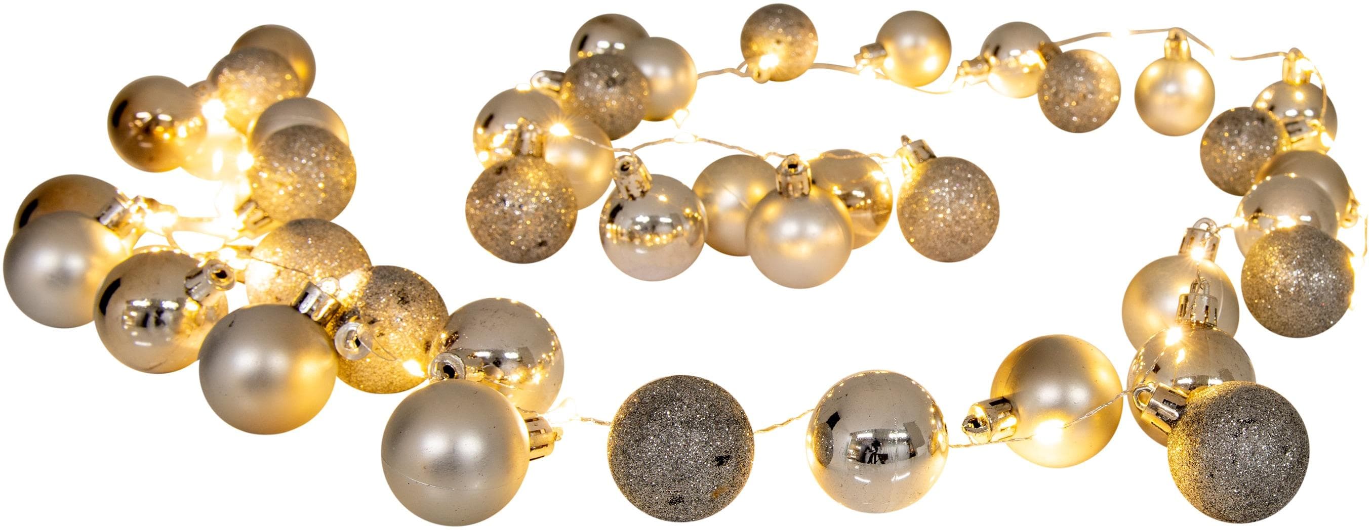 NÄVE LED-Outdoor-Weihnachtslichterkette Gold mit Timer