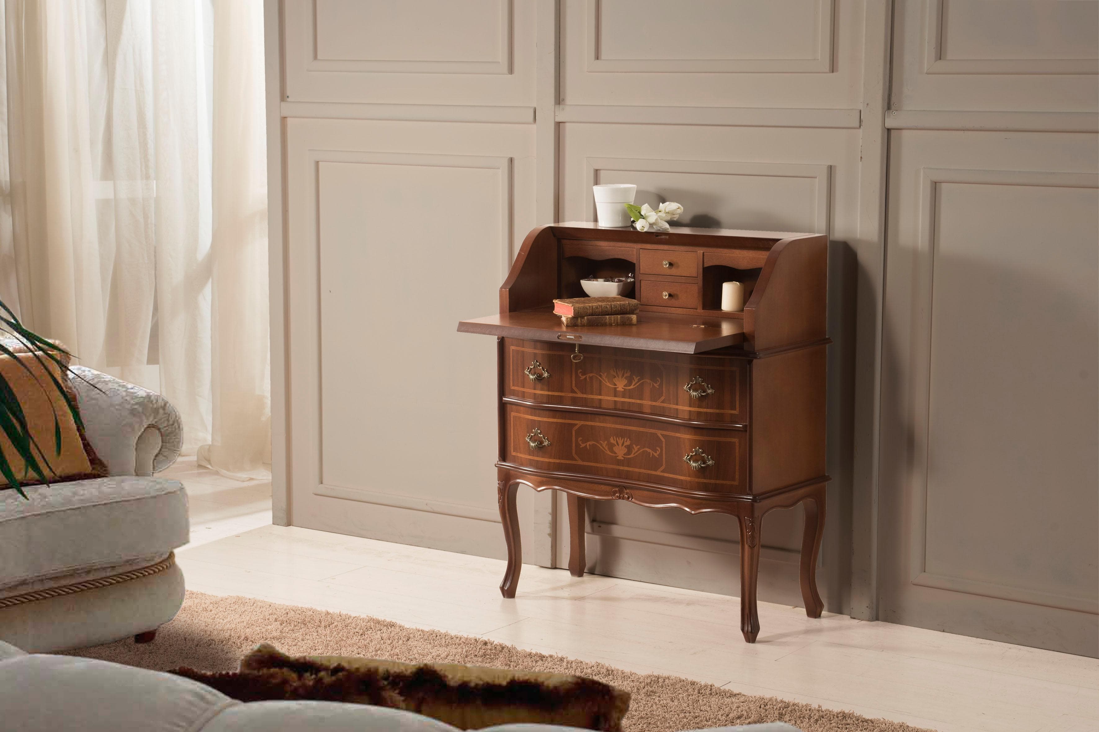 Stilvoller Sekretär aus Holz mit praktischem Stauraum