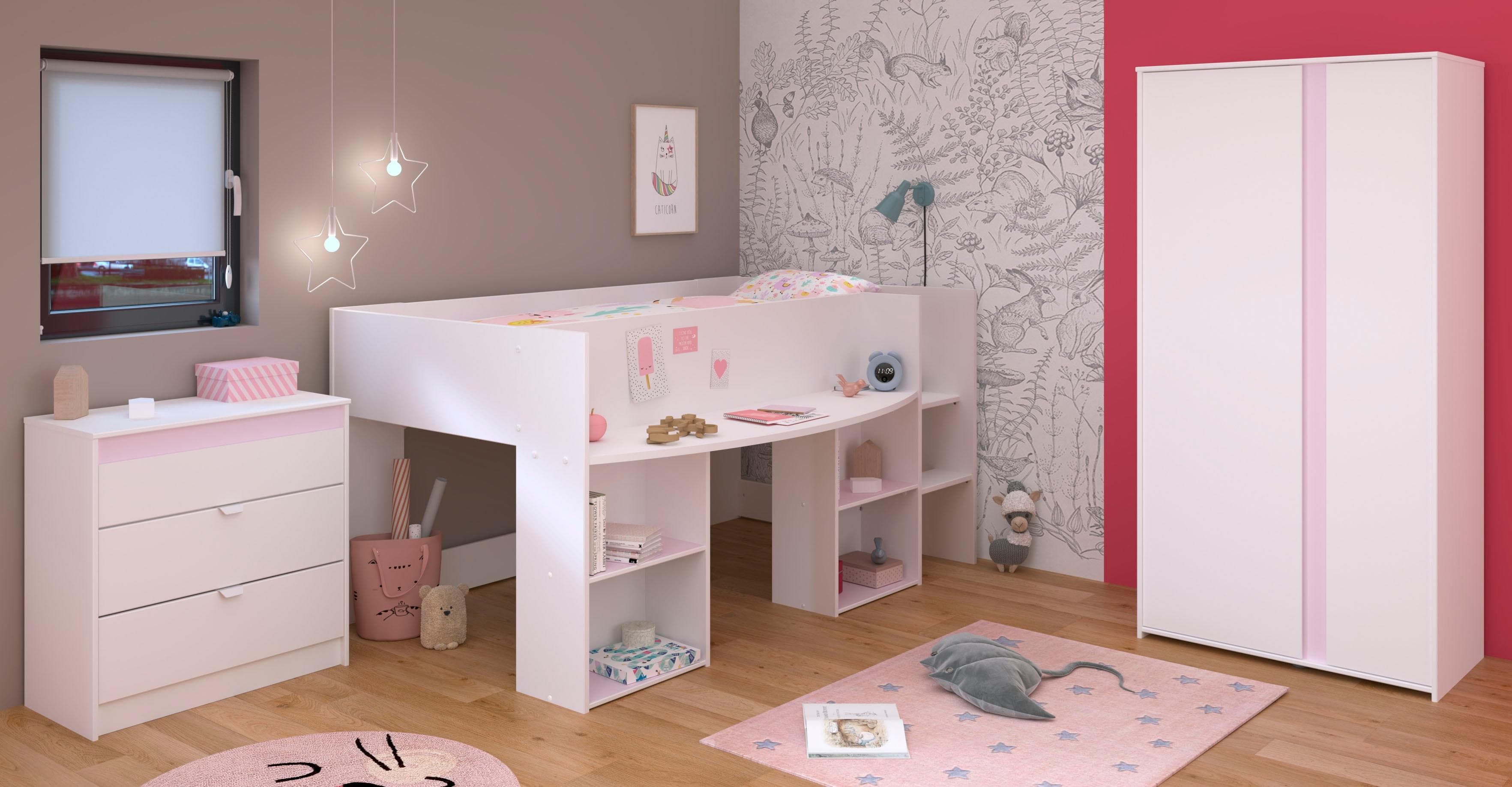 Jugendzimmer-Set PARISOT "Pirouette 12" Weiß Hochbett & Kleiderschrank