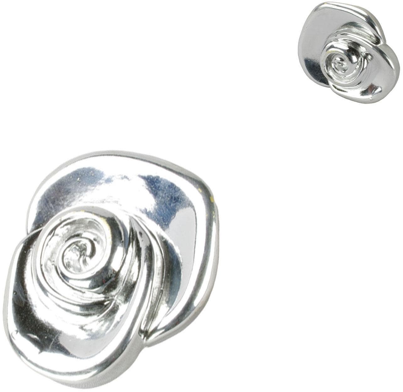 Dekomagnet LIEDECO "Rose" Silber Ø 7 cm Materialmix Gardinenbefestigung