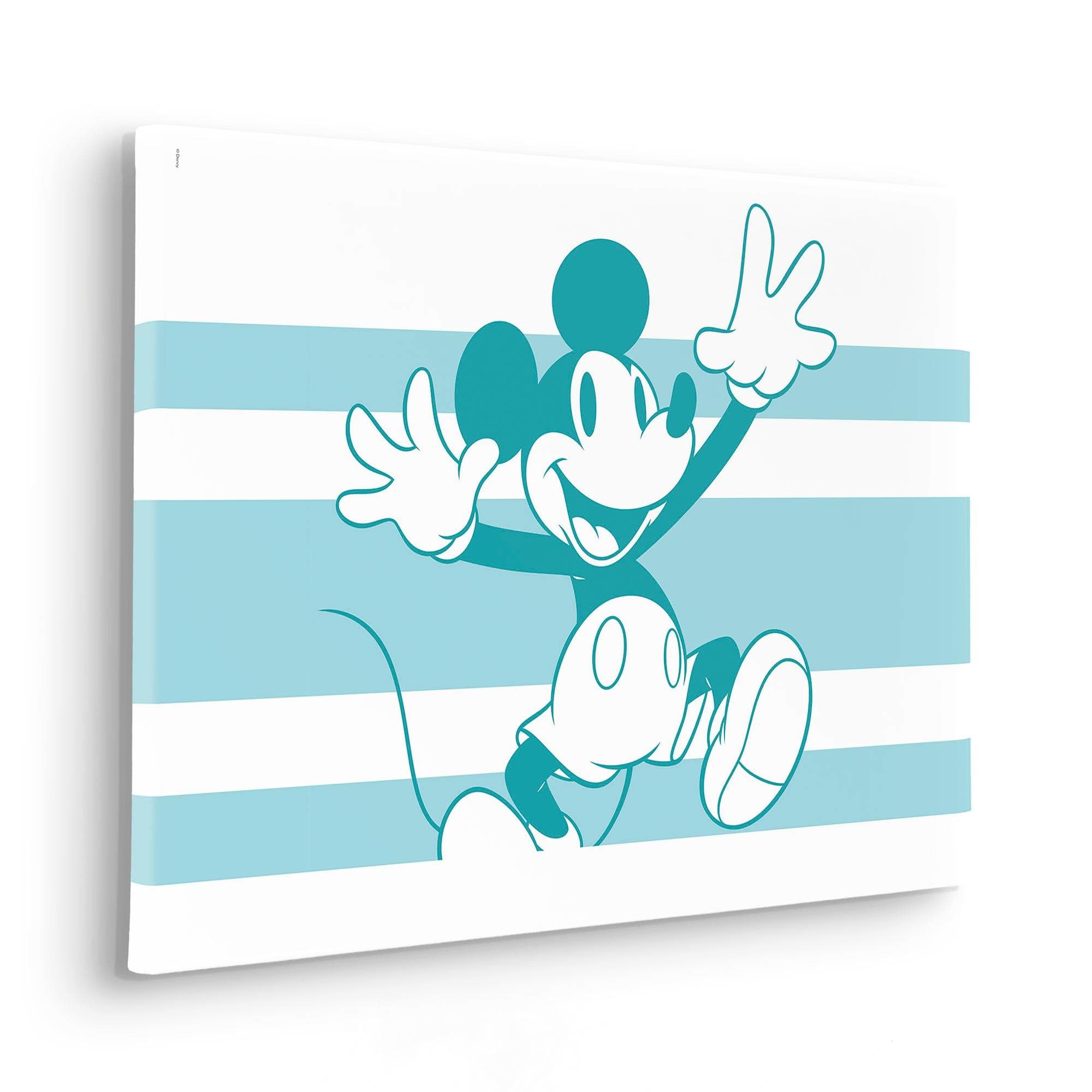 Leinwandbild Mickey Playful 40x60 cm Blau Weiß