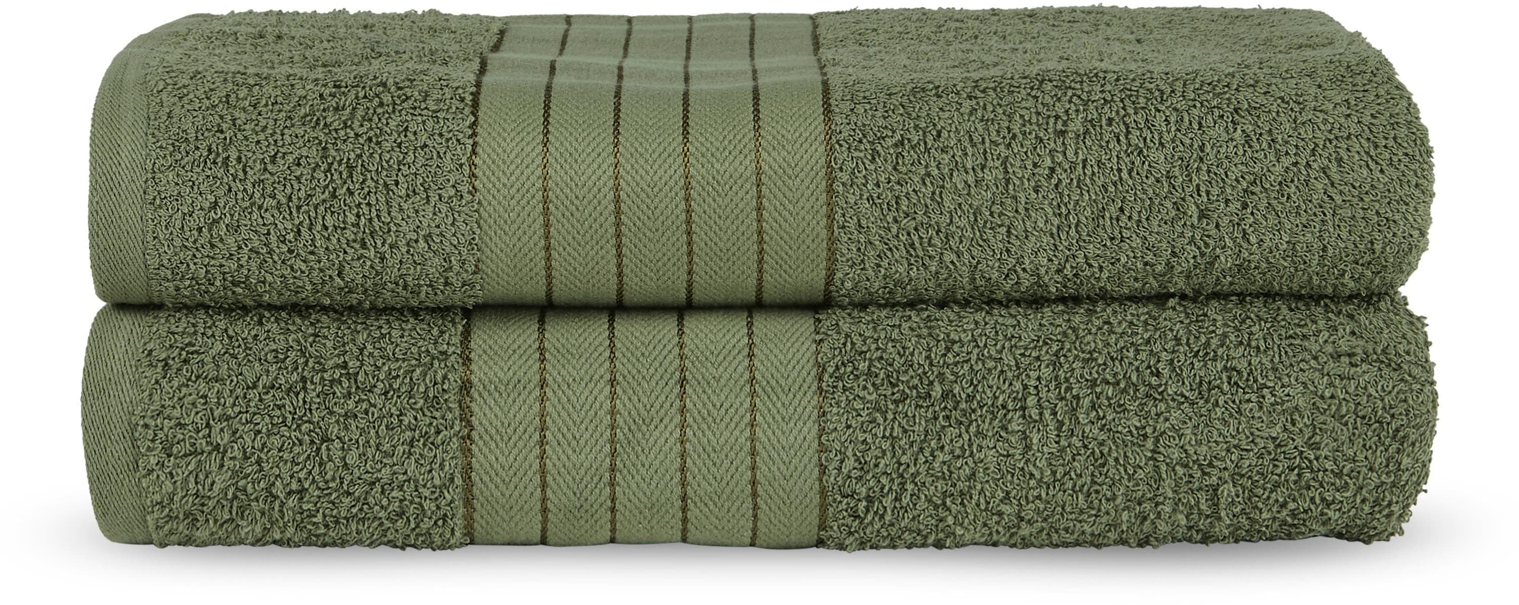 GOOD MORNING Uni Towels Badetuch Grün 100% Baumwolle 2er Set