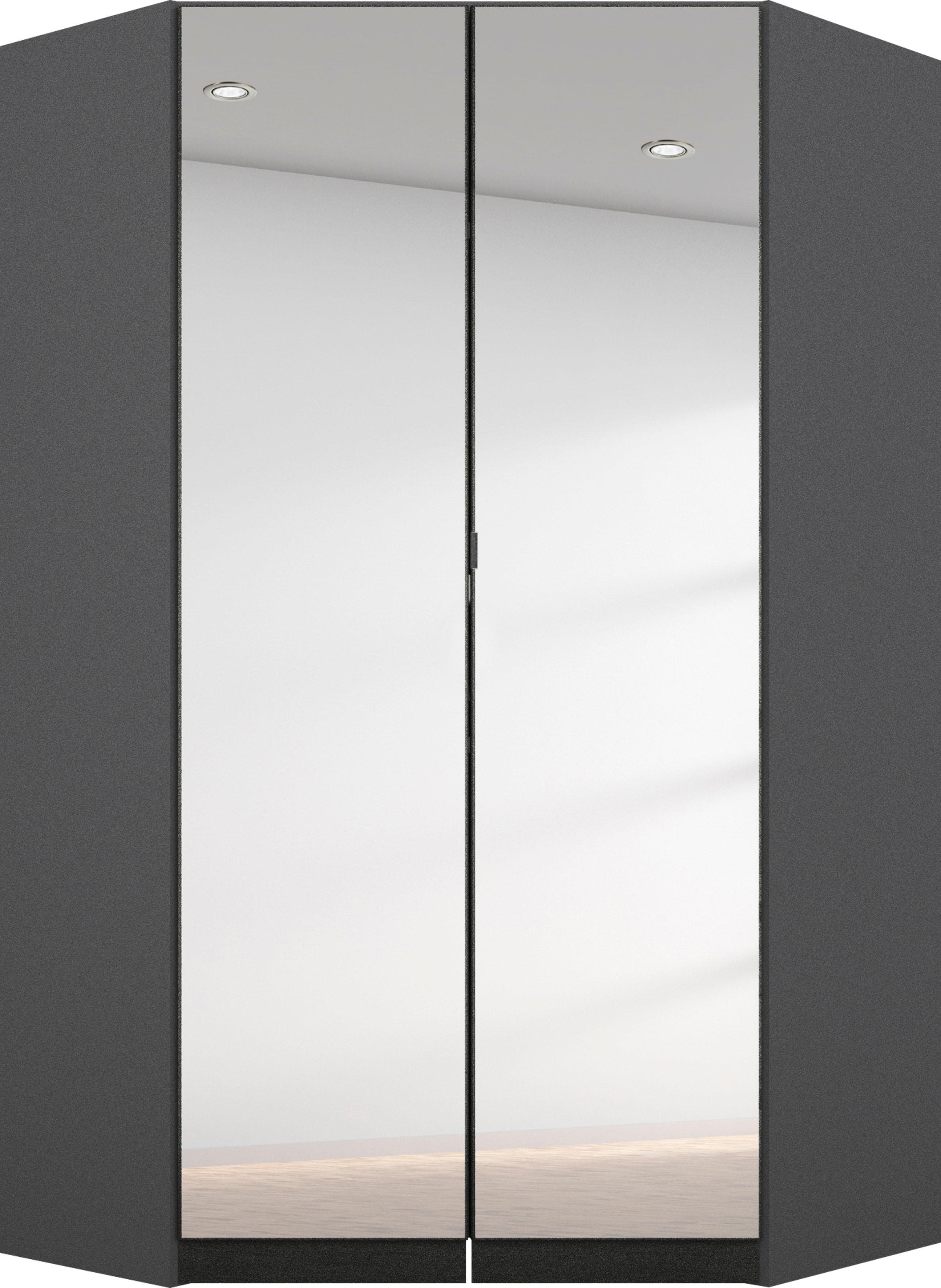 Eckkleiderschrank aus hellem Holz