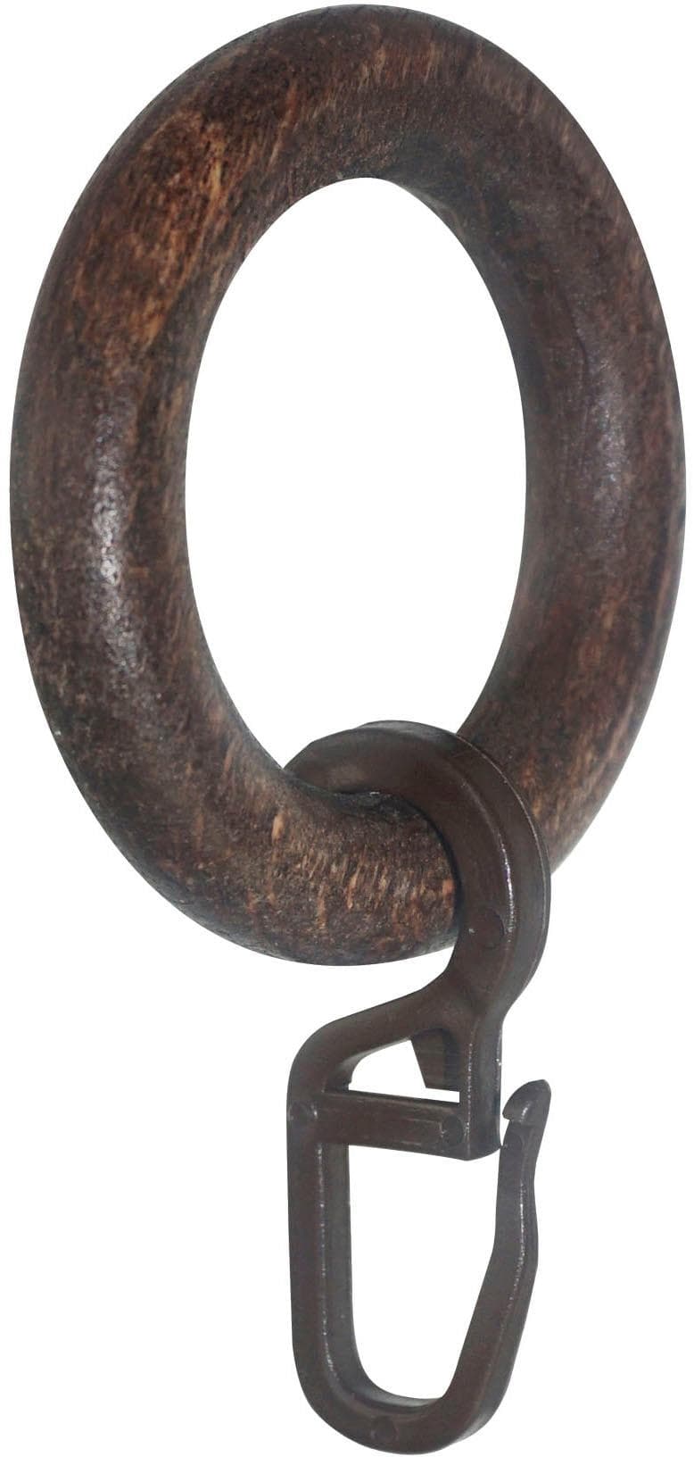 Garesa Gardinenring Holzring mit Haken Gr. 1 Braun Nussbaum 20 Stk.