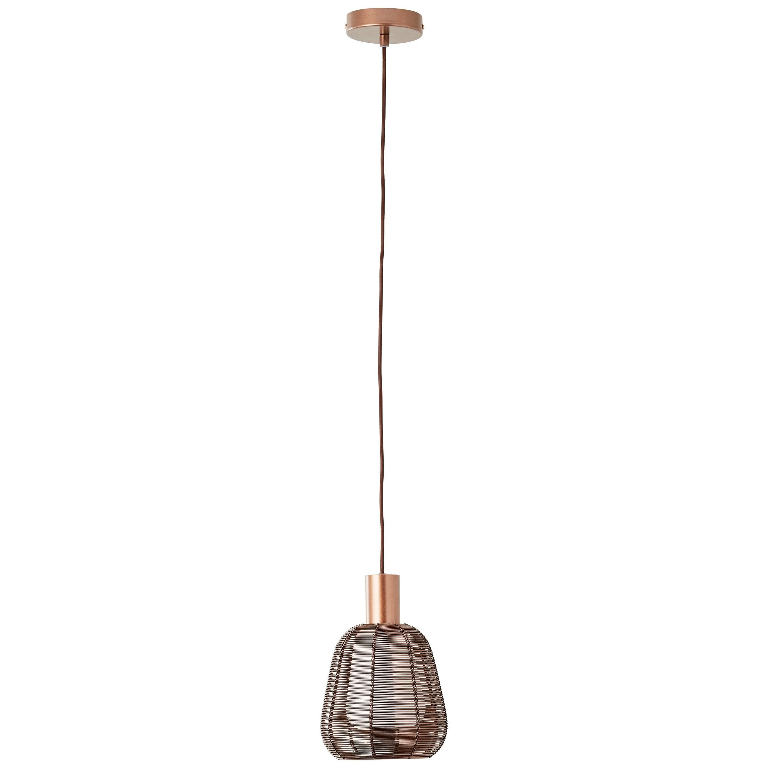 BRILLIANT Pendelleuchte Wallace Braun Metall Glas