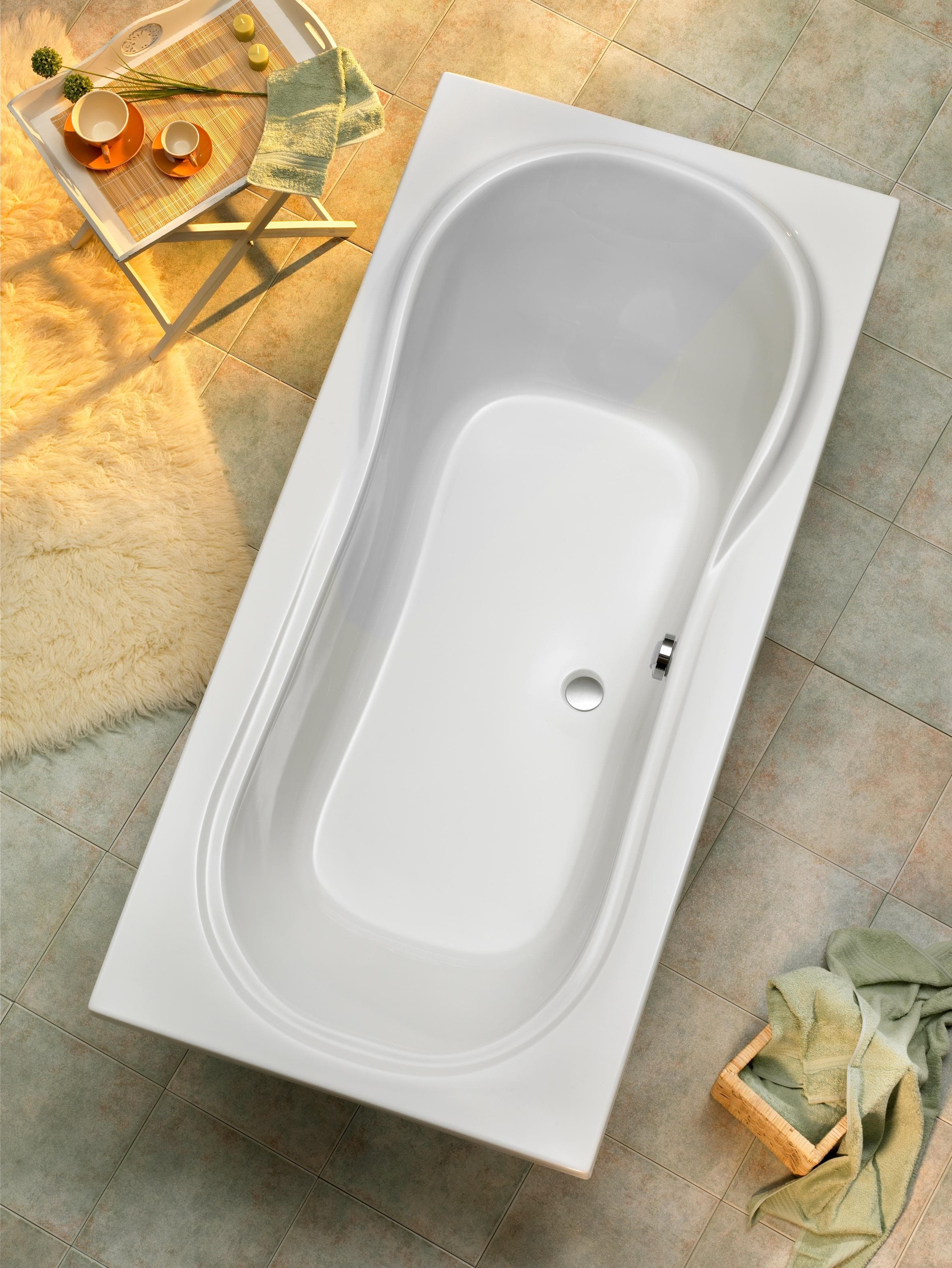OTTOFOND Palma Badewanne Weiß Sanitäracryl Körperförmig