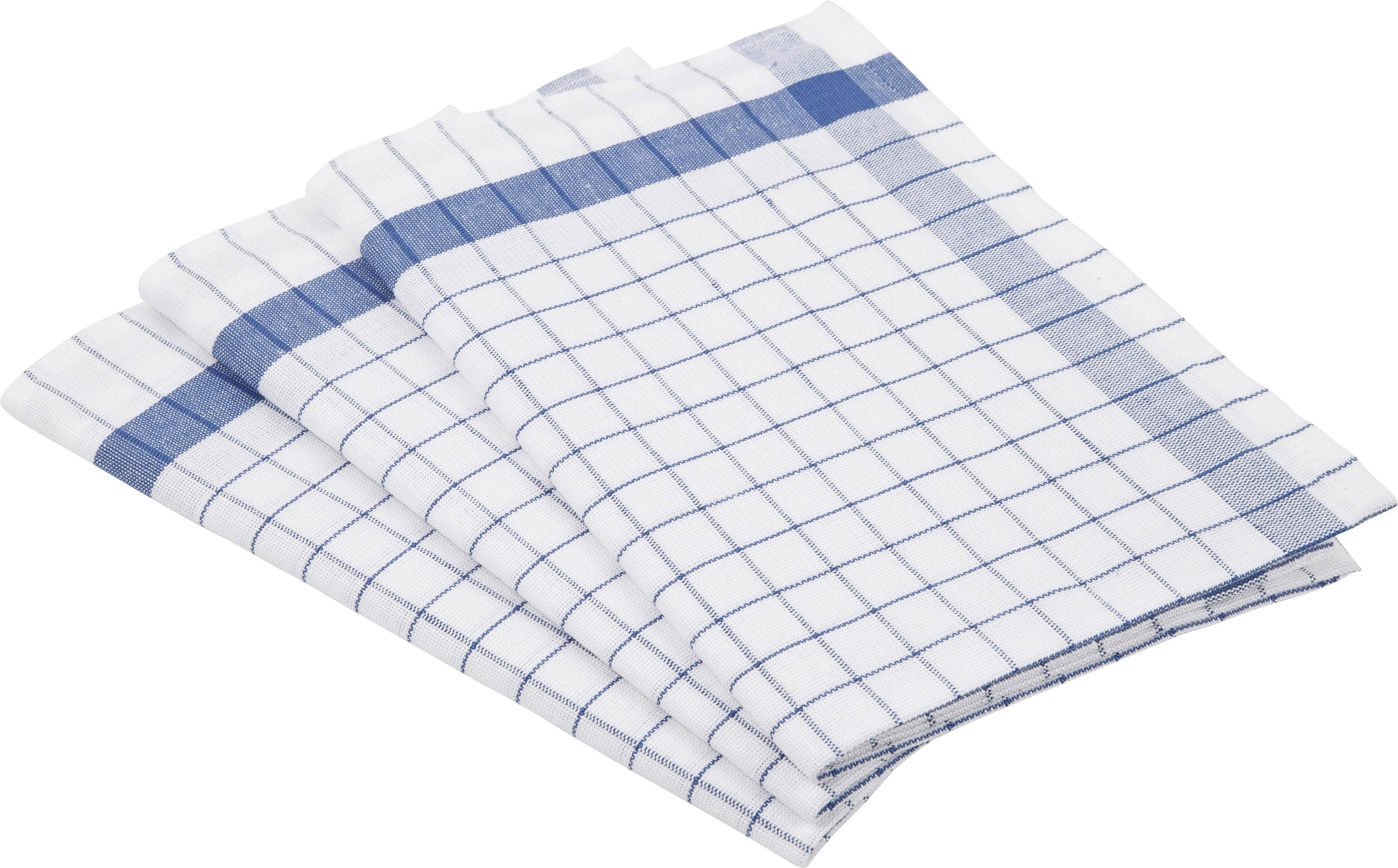 ROSS Exclusiv Geschirrtuch Set Blau Karodesign 50x70 cm