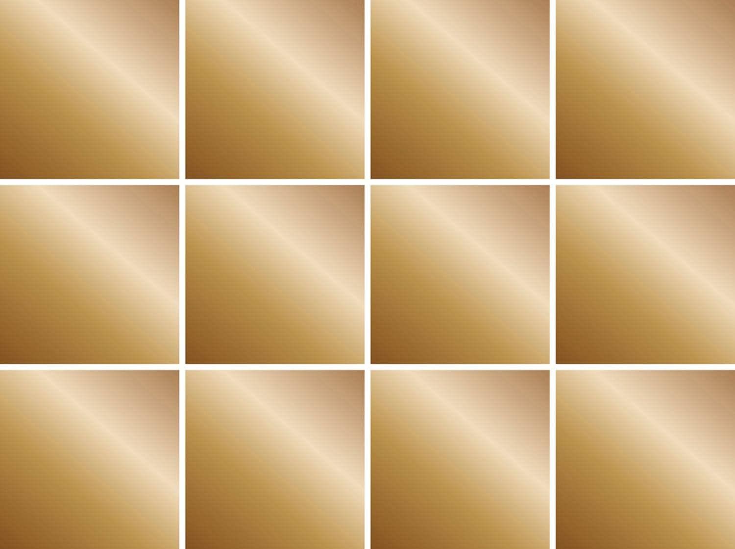 Fliesenaufkleber QUEENCE Metallic Look Gold 12er Set
