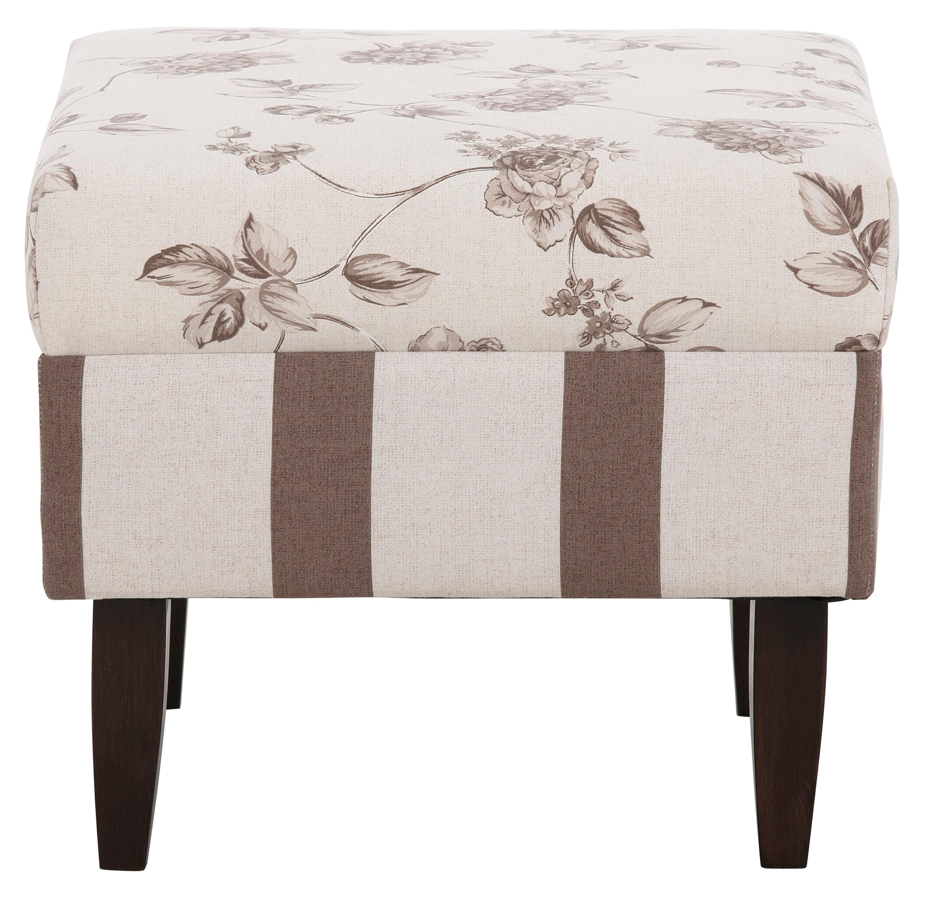 Home Affaire Hocker Asino Braun Floral Druckstoff