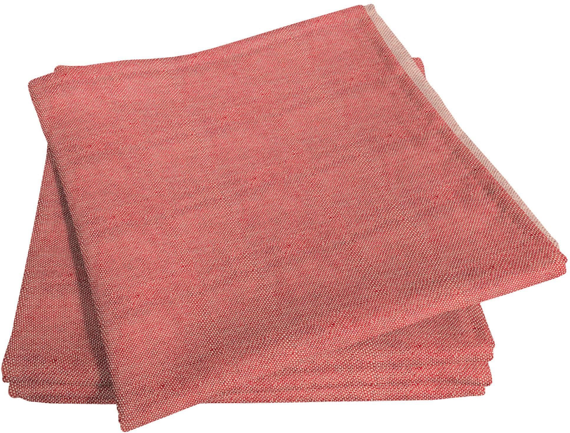 ADAM Stoffserviette Uni Light Collection 4er-Set Rot Bio-Baumwolle