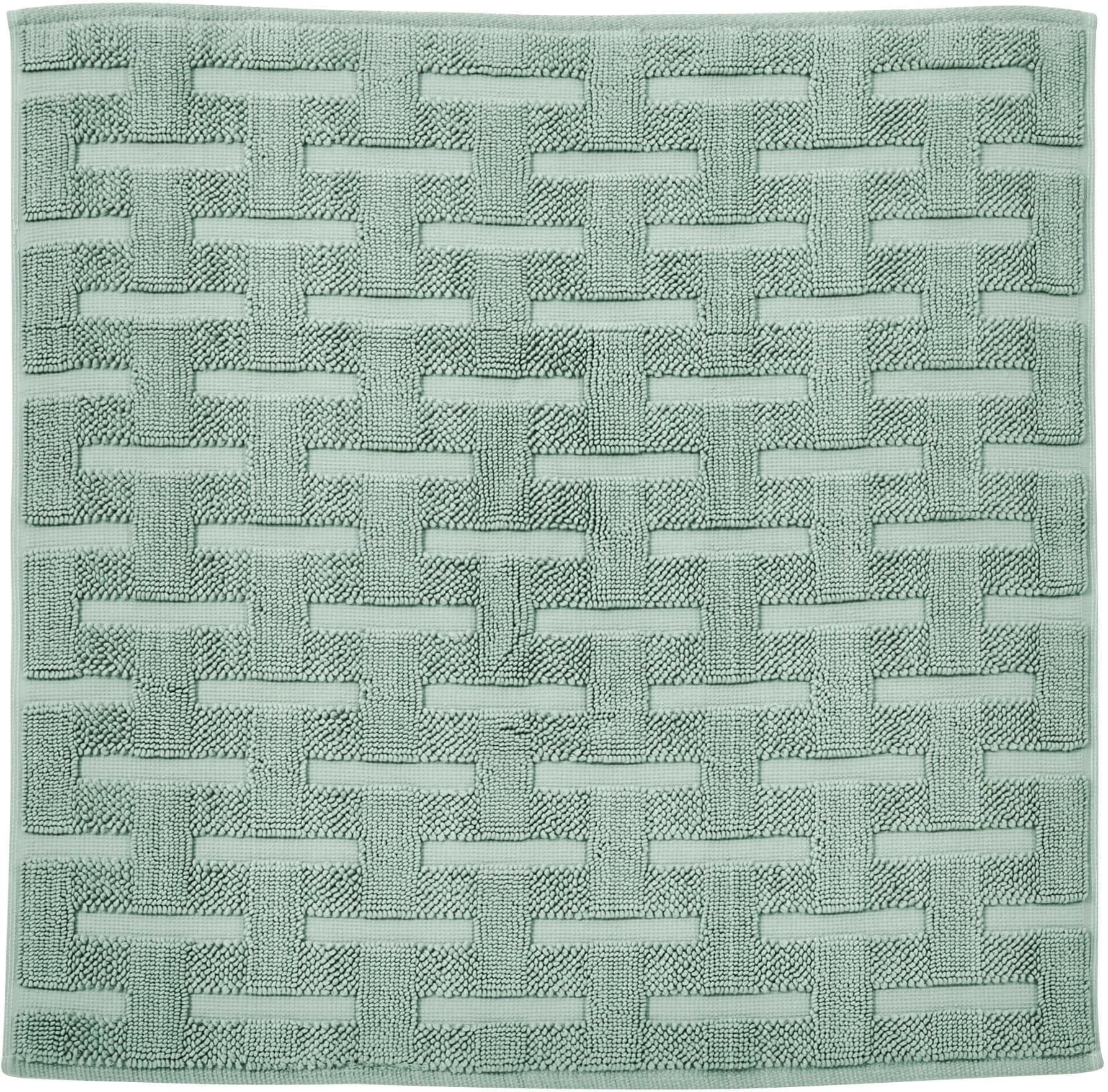 DONE. Delia Badematte Blau 70x70cm Baumwolle Hoch-Tief-Effekt