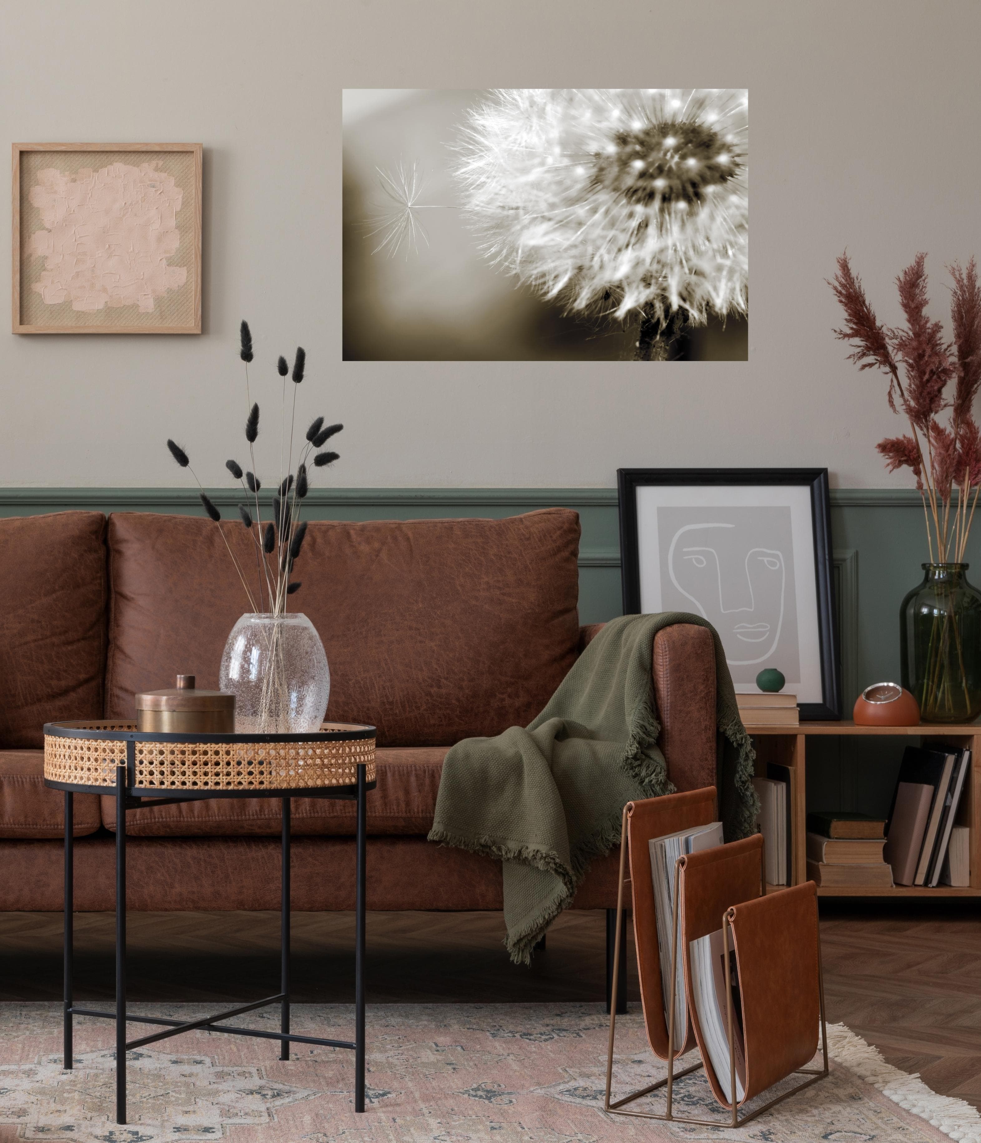 QUEENCE Wandsticker Lena Sepia Pusteblume Selbstklebend