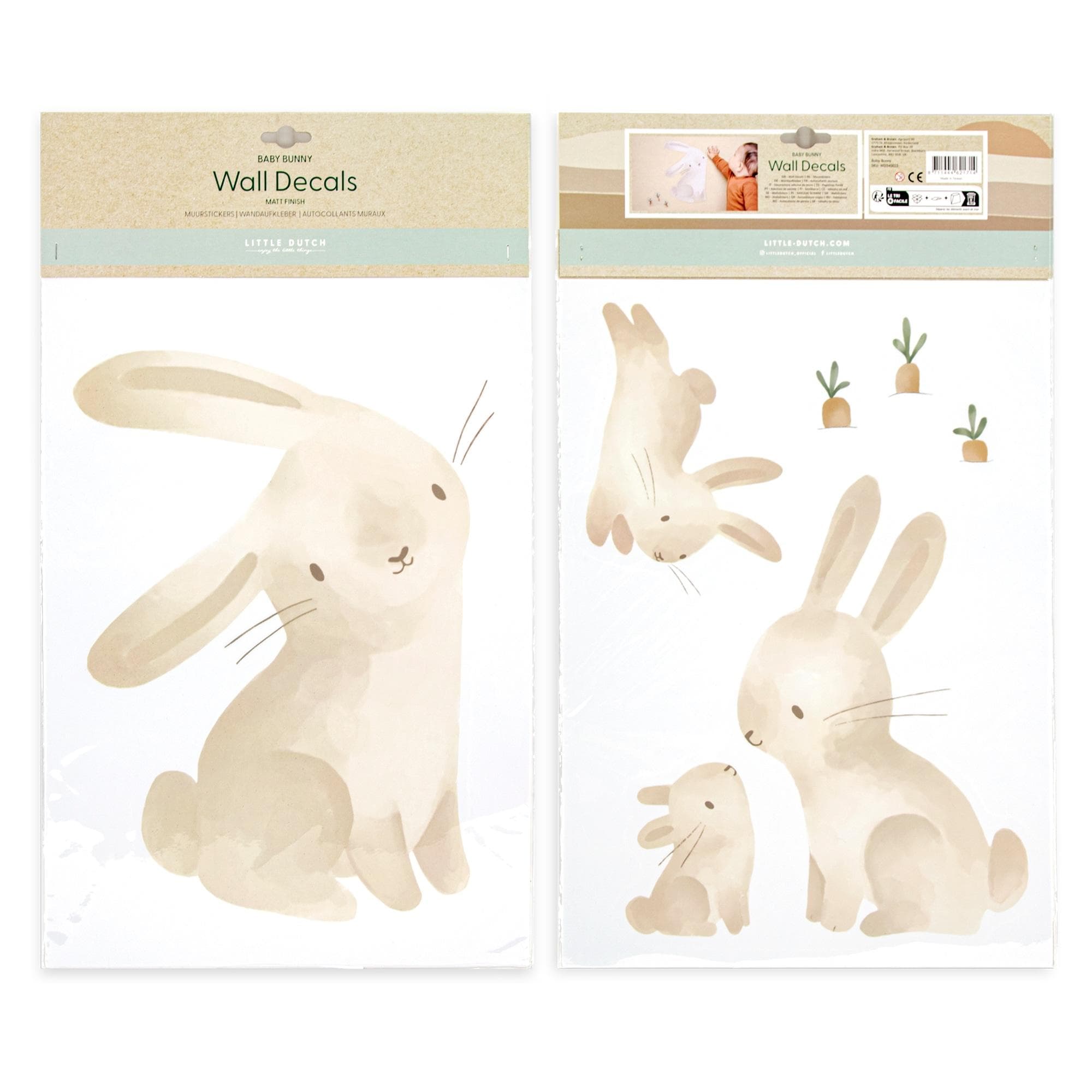 Little Dutch Wandsticker Baby Bunny Bunt PVC Wandtattoo