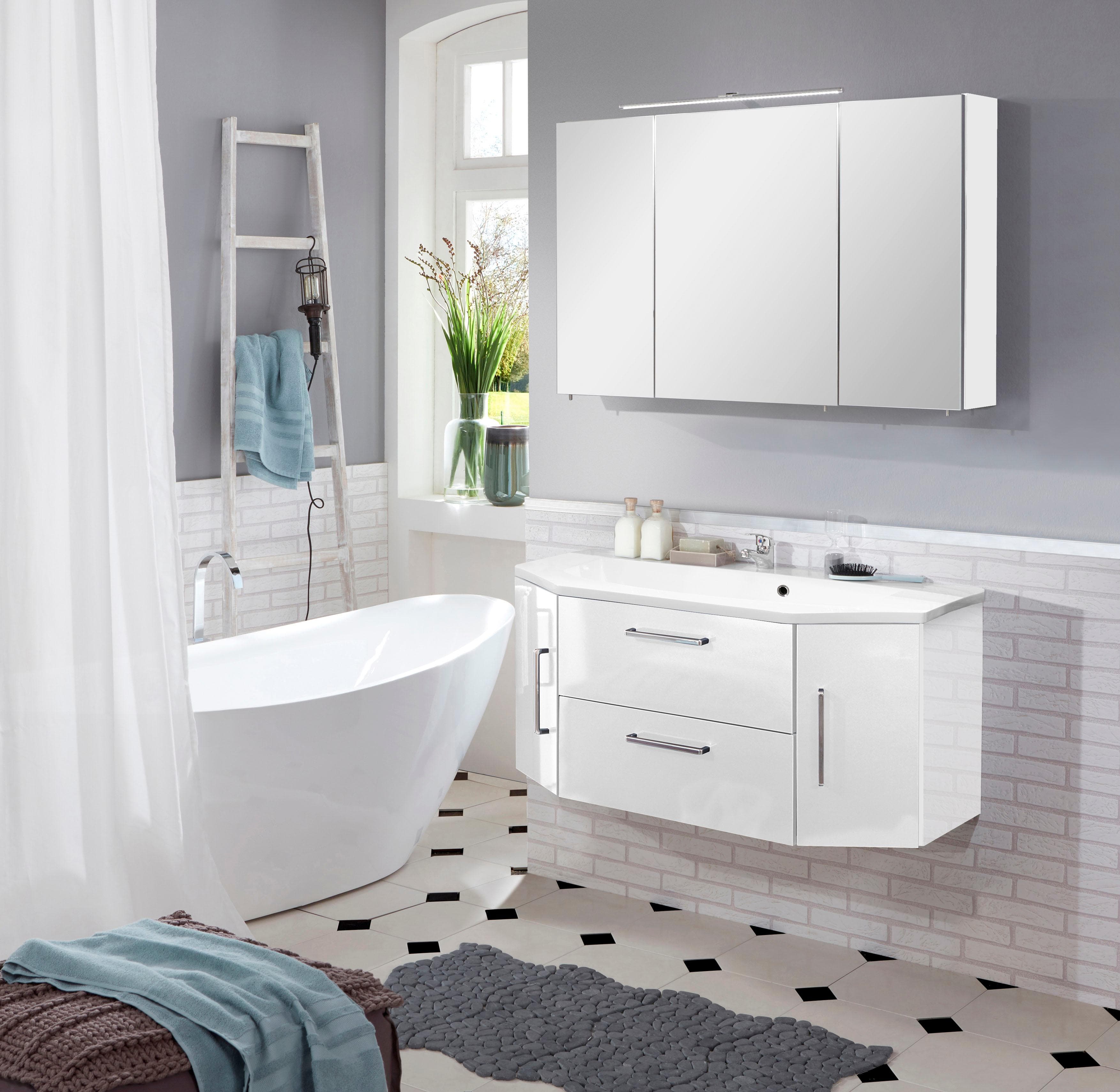 Modernes Badmöbel-Set aus Holz für zwei Personen