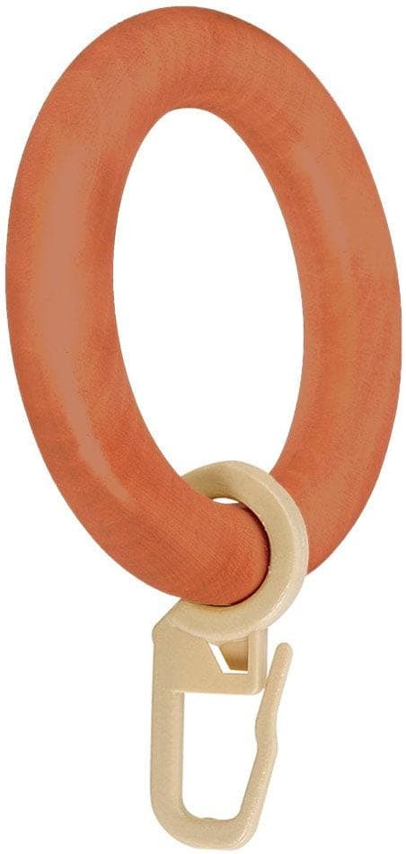 Garesa Gardinenring Holz mit Haken 28cm Braun 20 Stk