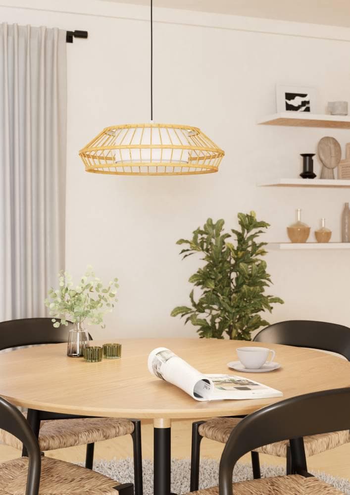 EGLO Hängeleuchte YUKU-Z Weiß Braun RGB Smart Home LED