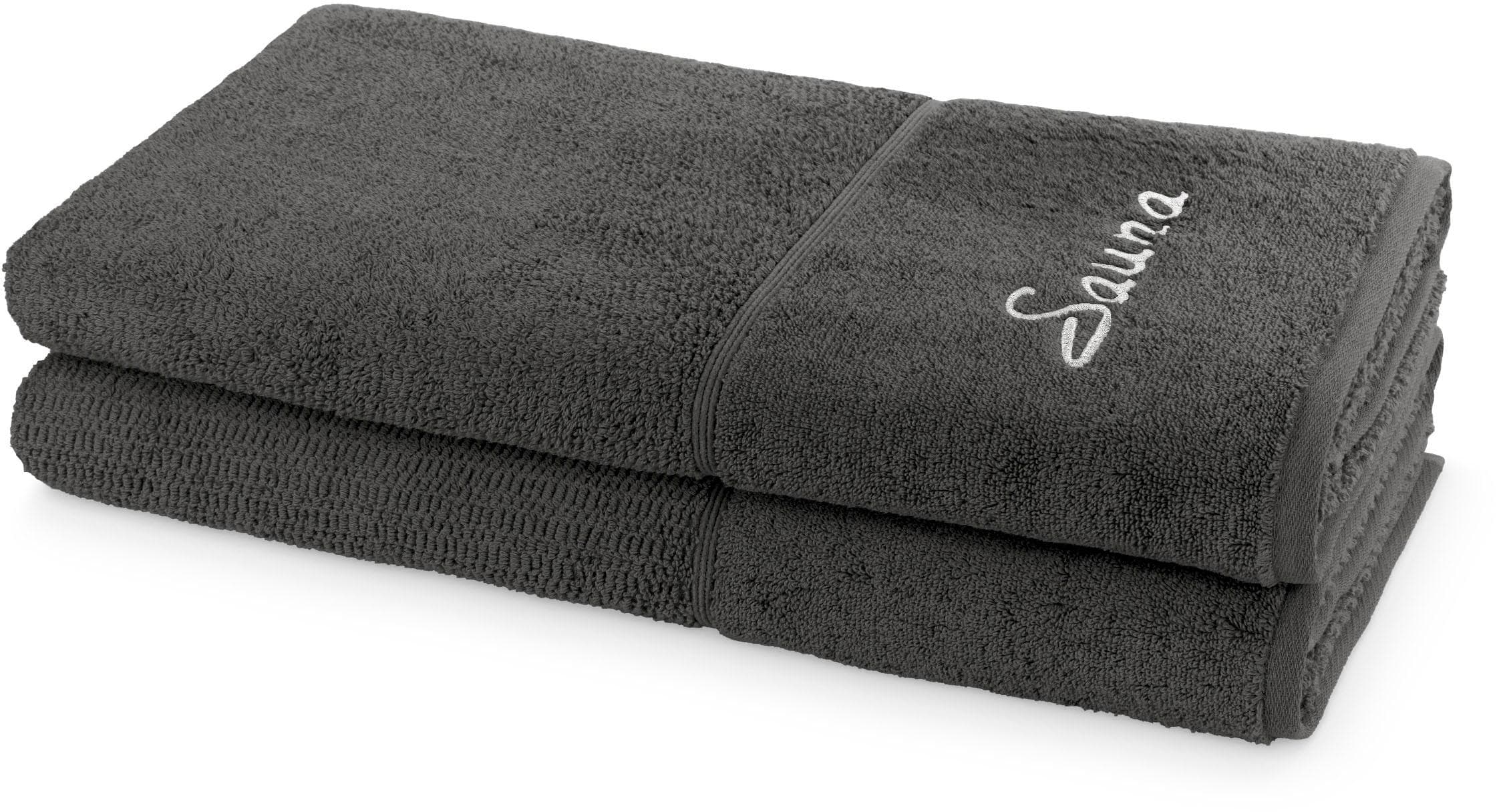 Möve for frottana Graphite Walkfrottier Saunatuch Set 2-Stück