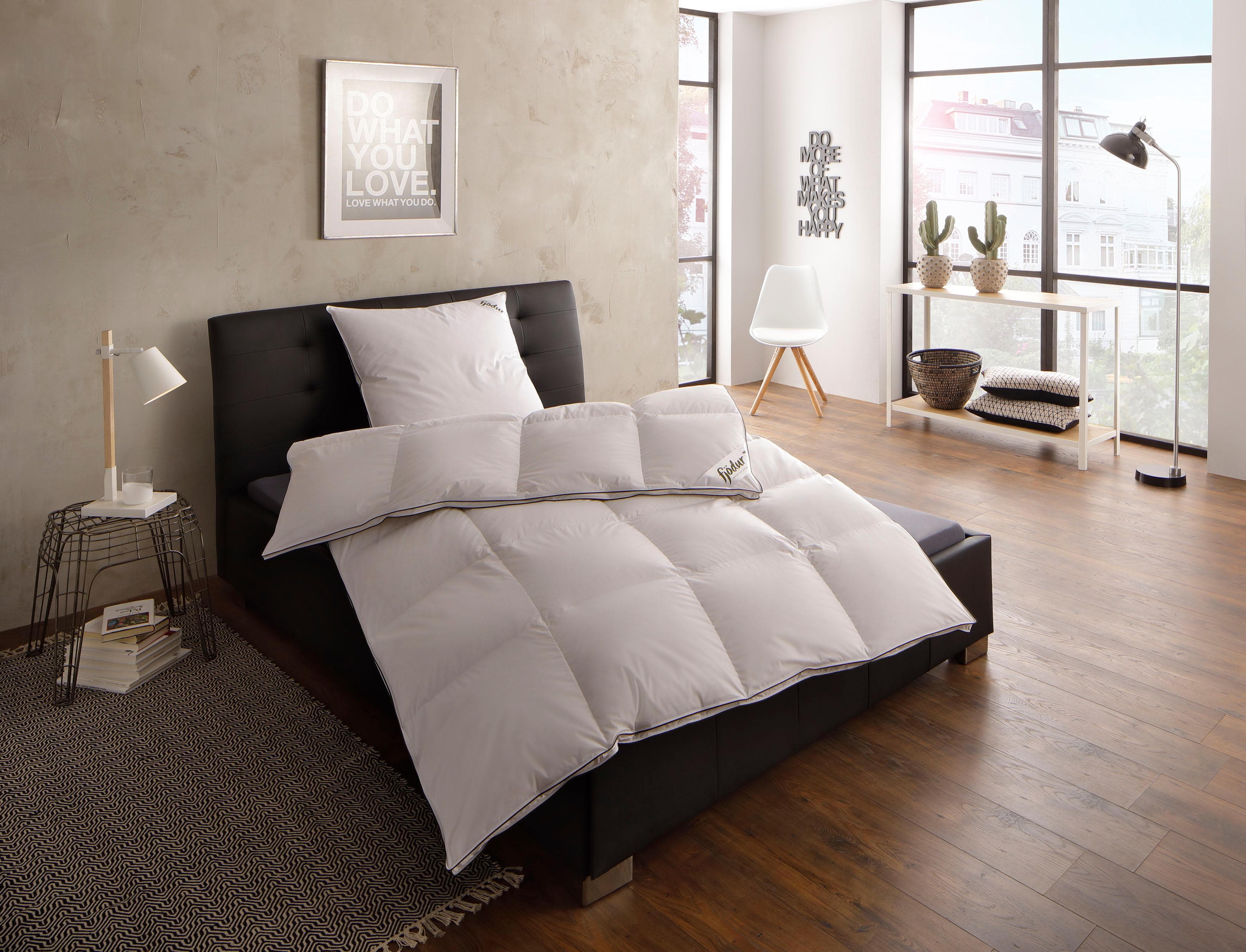 fjödur Gänsedaunenbettdecke Franzisk Weiß 200x220 cm Baumwolle