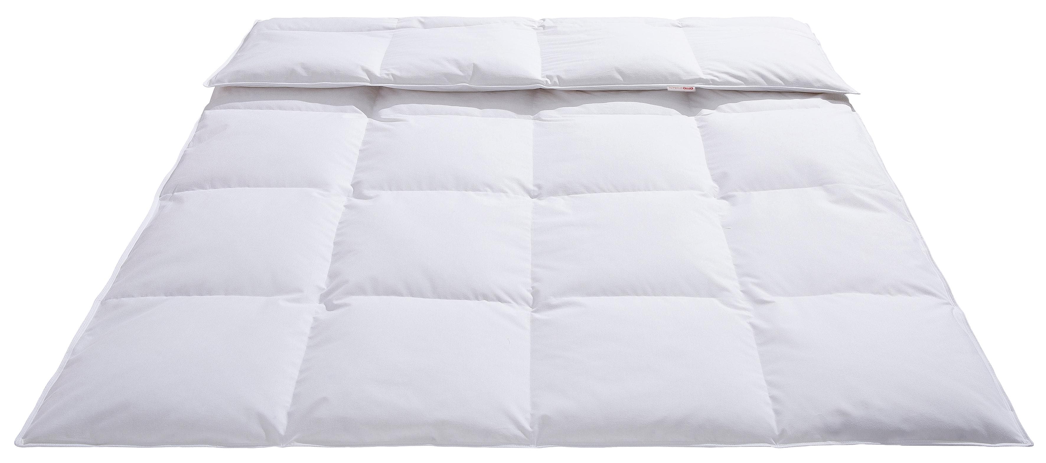 OTTO PRODUCTS Daunenbettdecke Jannika Weiß 135x200cm Baumwollbezug