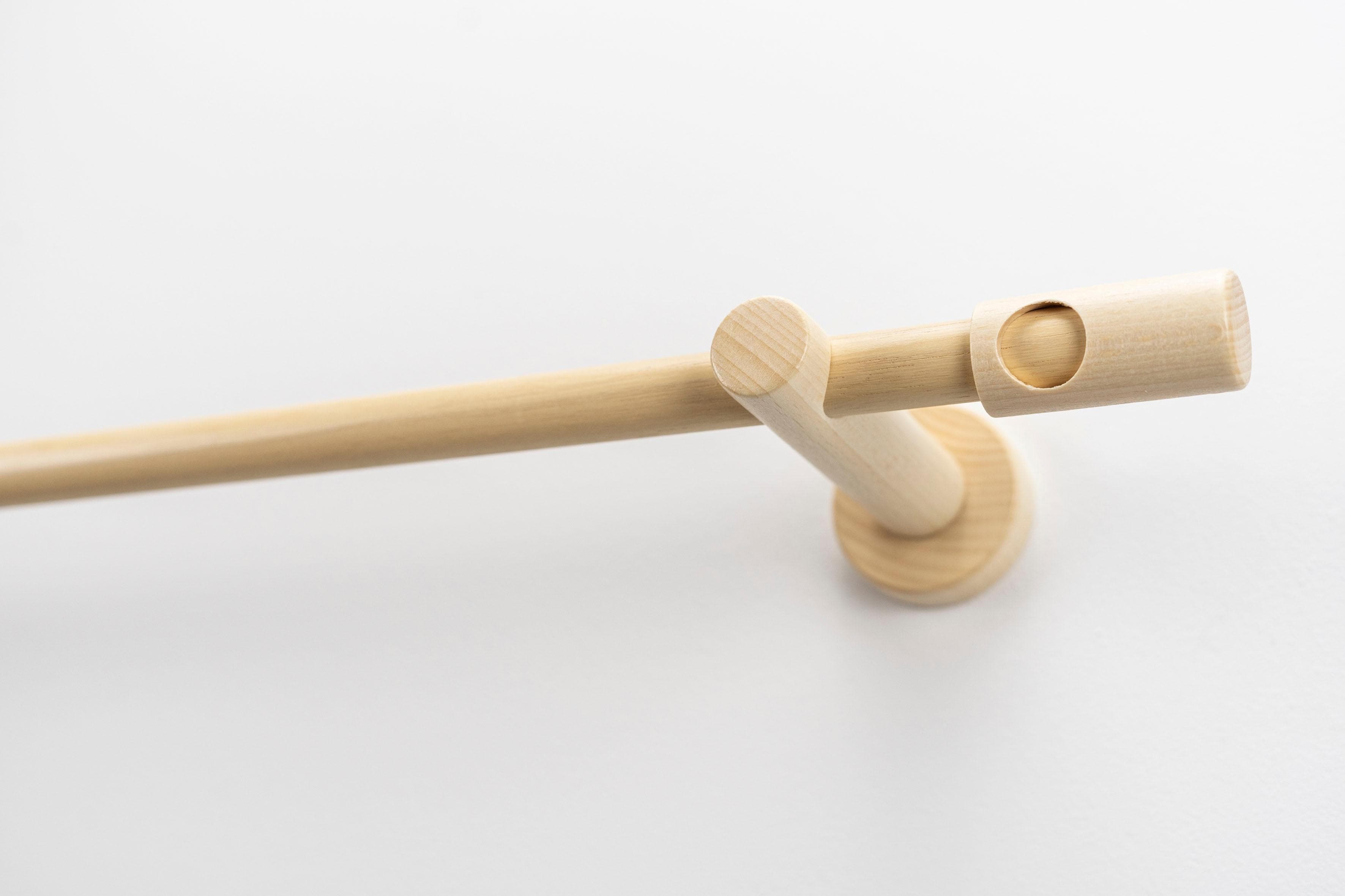 GARESA Gardinenstange PANDRI 1-läufig Holzwerkstoff beige