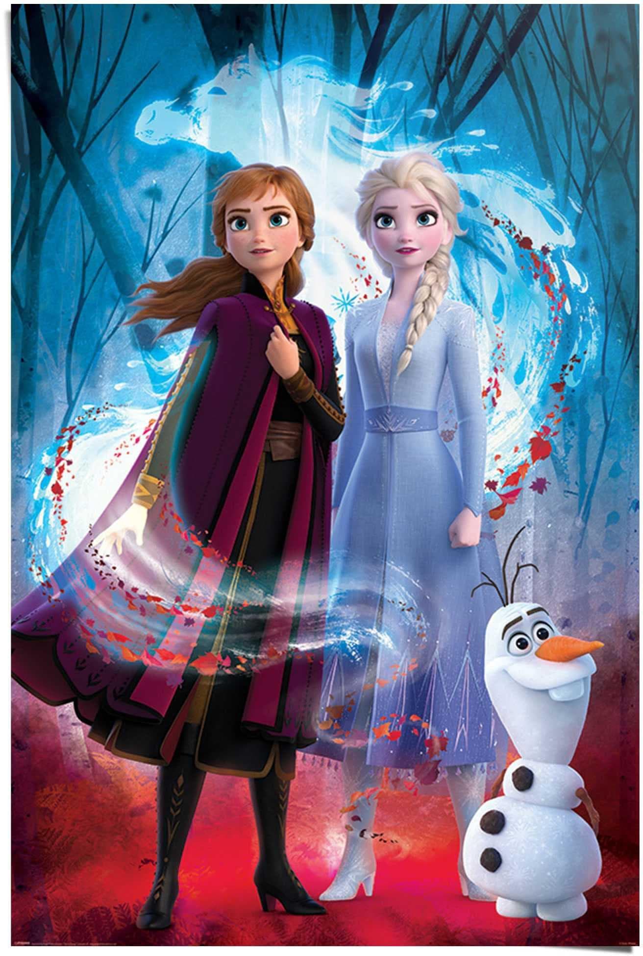 Reinders Poster Frozen 2 Anna Elsa Olaf Blau Maxi