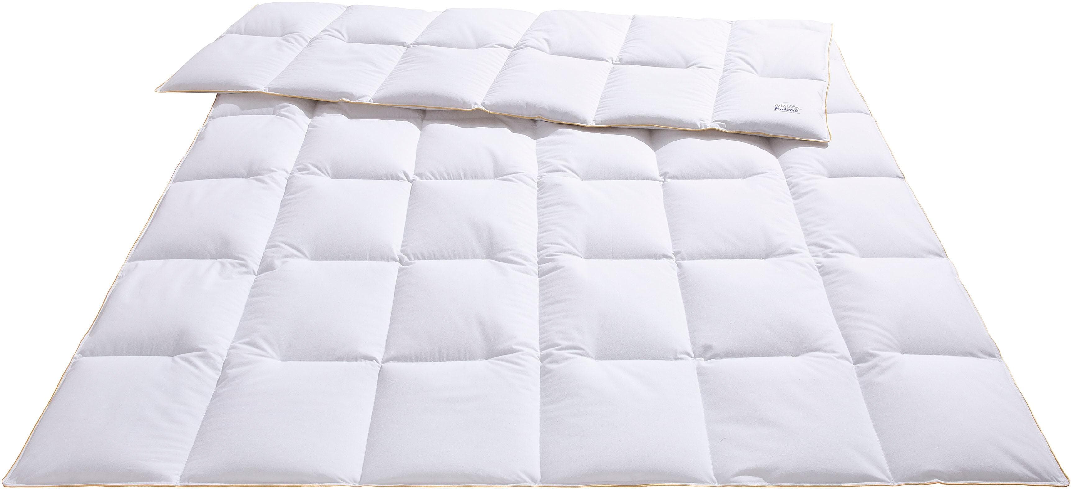 Balette Daunenbettdecke + Kopfkissen Set Weiß 155x220 cm
