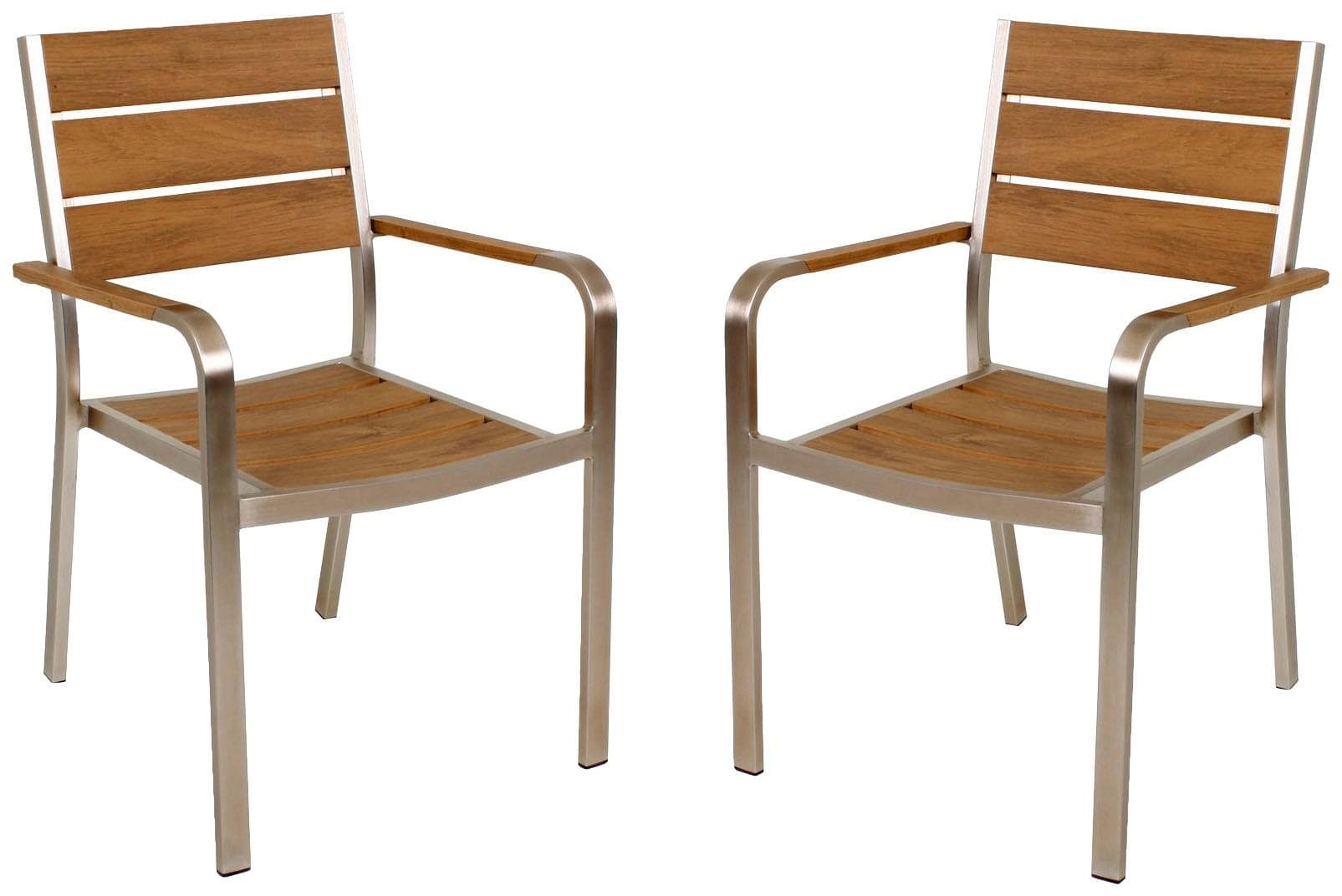 Garden Pleasure FLORENCE Stapelstühle Set - Kunststoff & Aluminium