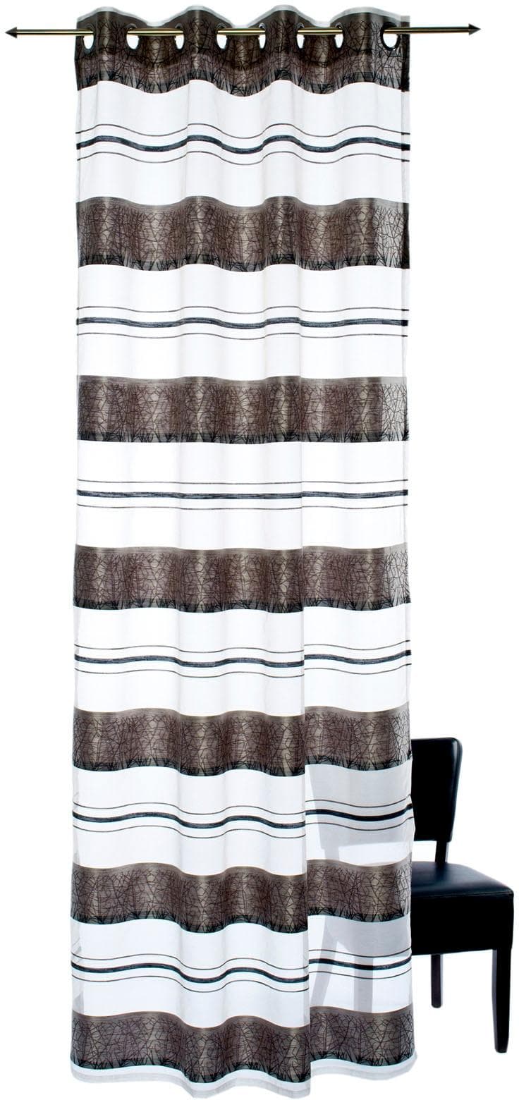 decolife Gardine Anouk: Halbtransparenter Ösenschal in Erdigen Tönen