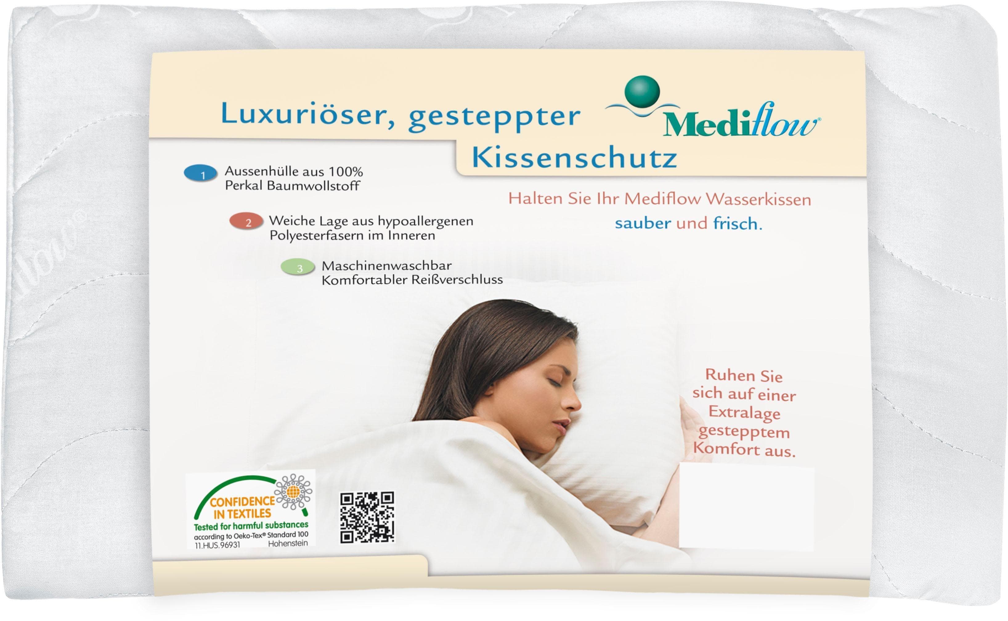 Mediflow Gesteppter Luxus Schonbezug Weiß 40x80cm