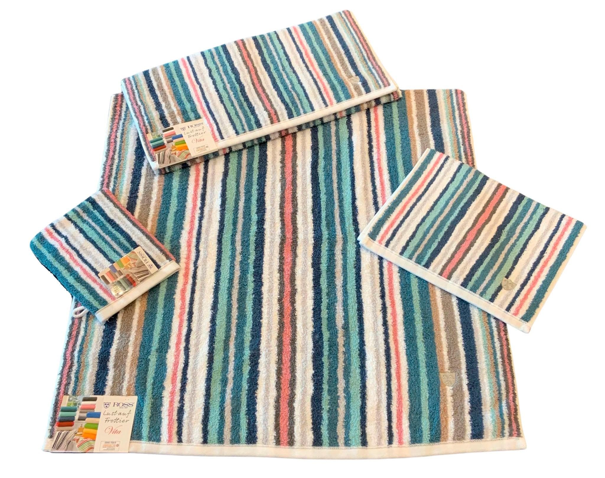 ROSS Duschtuch Multicolor Grün Frottier Baumwolle