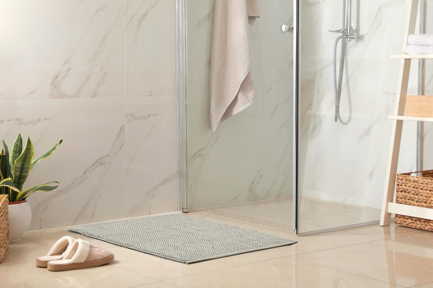 LUXOR living Badematte Atlanta Grau 50x80 cm Baumwolle