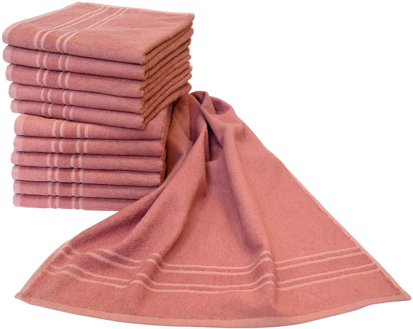 DYCKHOFF Saphir Friseurhandtücher Rosa Frottier 12er Pack