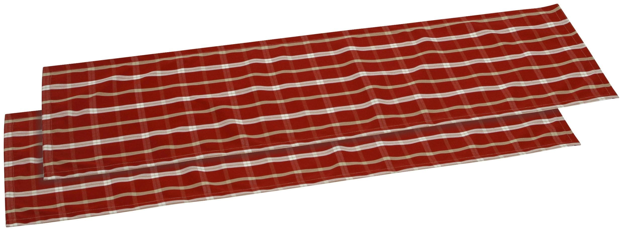 GO-DE Tischläufer Rot Kariert Polyacryl 140cm