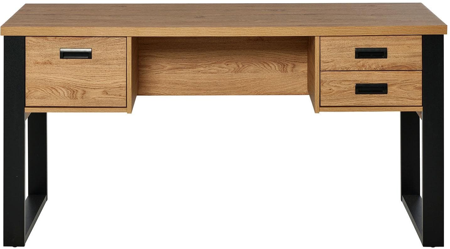 Schreibtisch JAHNKE RIVA D 150 Schwarz Montana Eiche