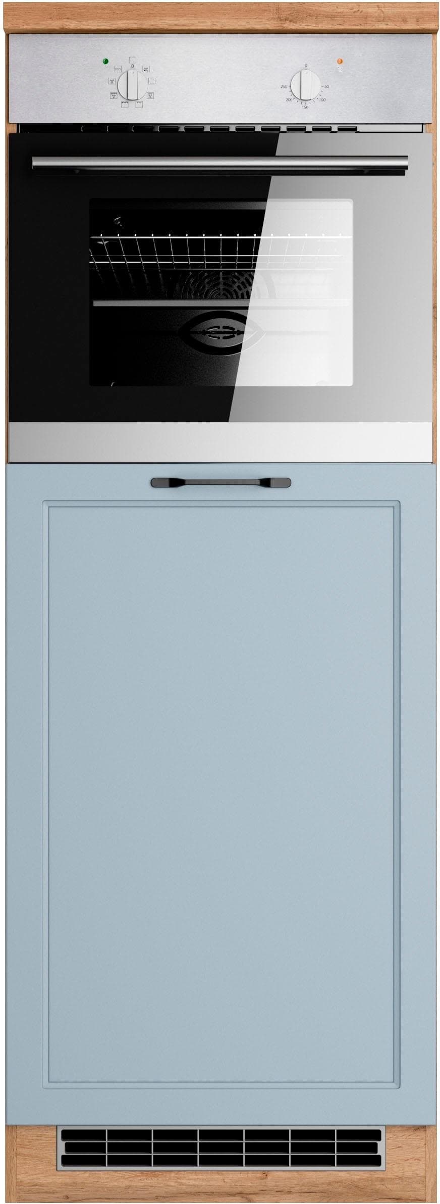 Kochstation KS-Lana Backofen/Kühlumbauschrank 60cm Matt Hellblau