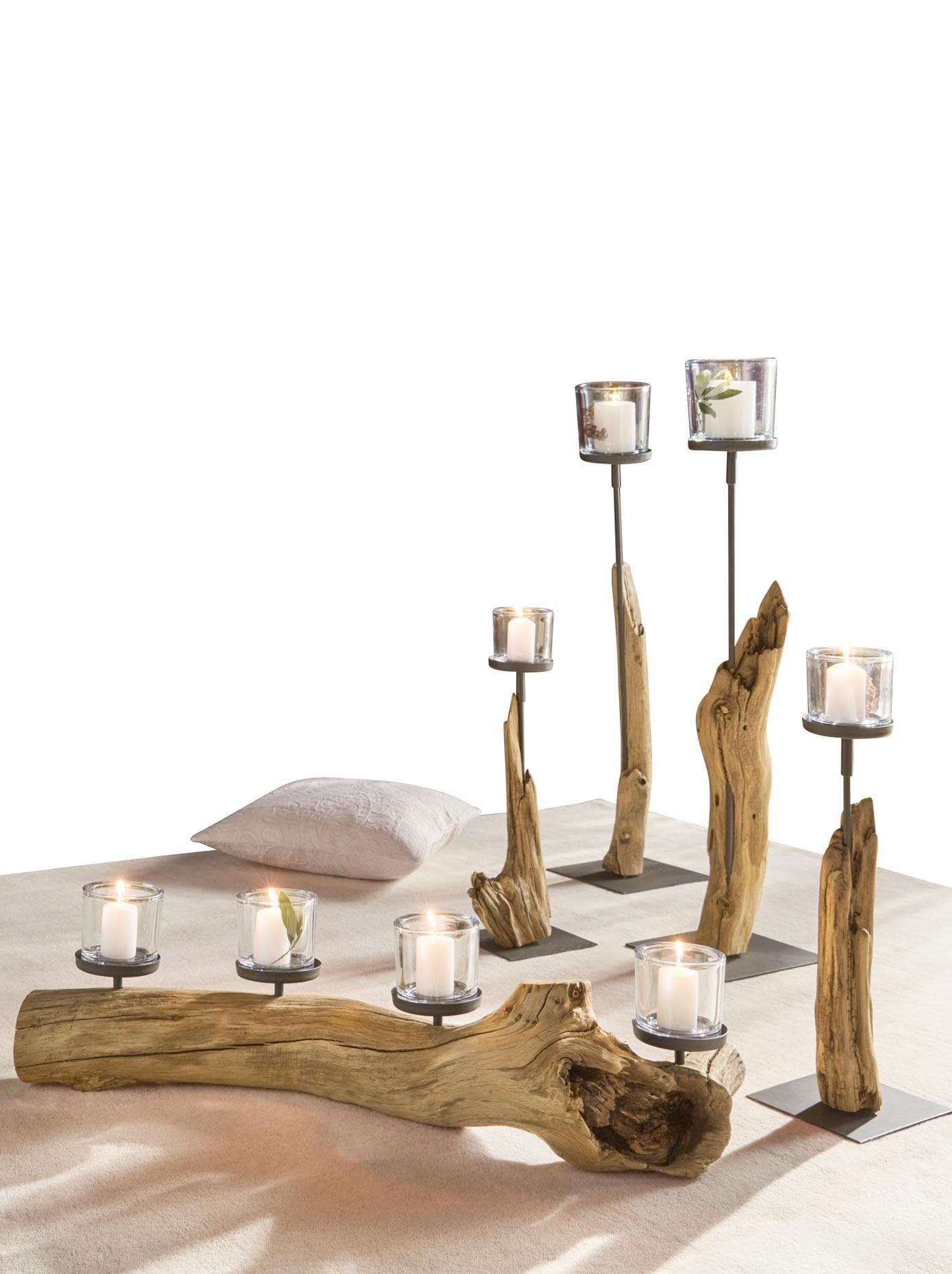 Windlicht HEINE HOME, beige, Kerzenhalter