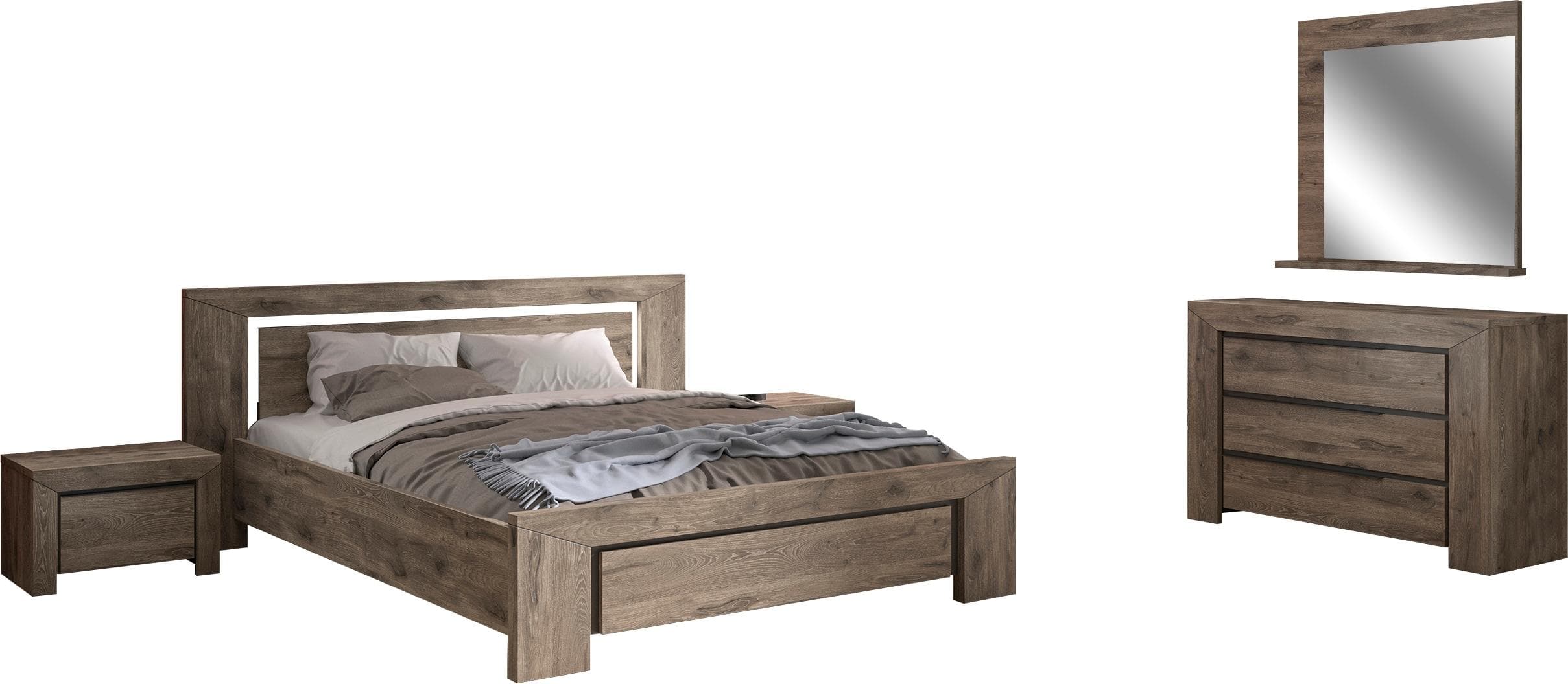 Jugendzimmer-Set GAMI Brugge Braun Holzwerkstoff 180x200cm