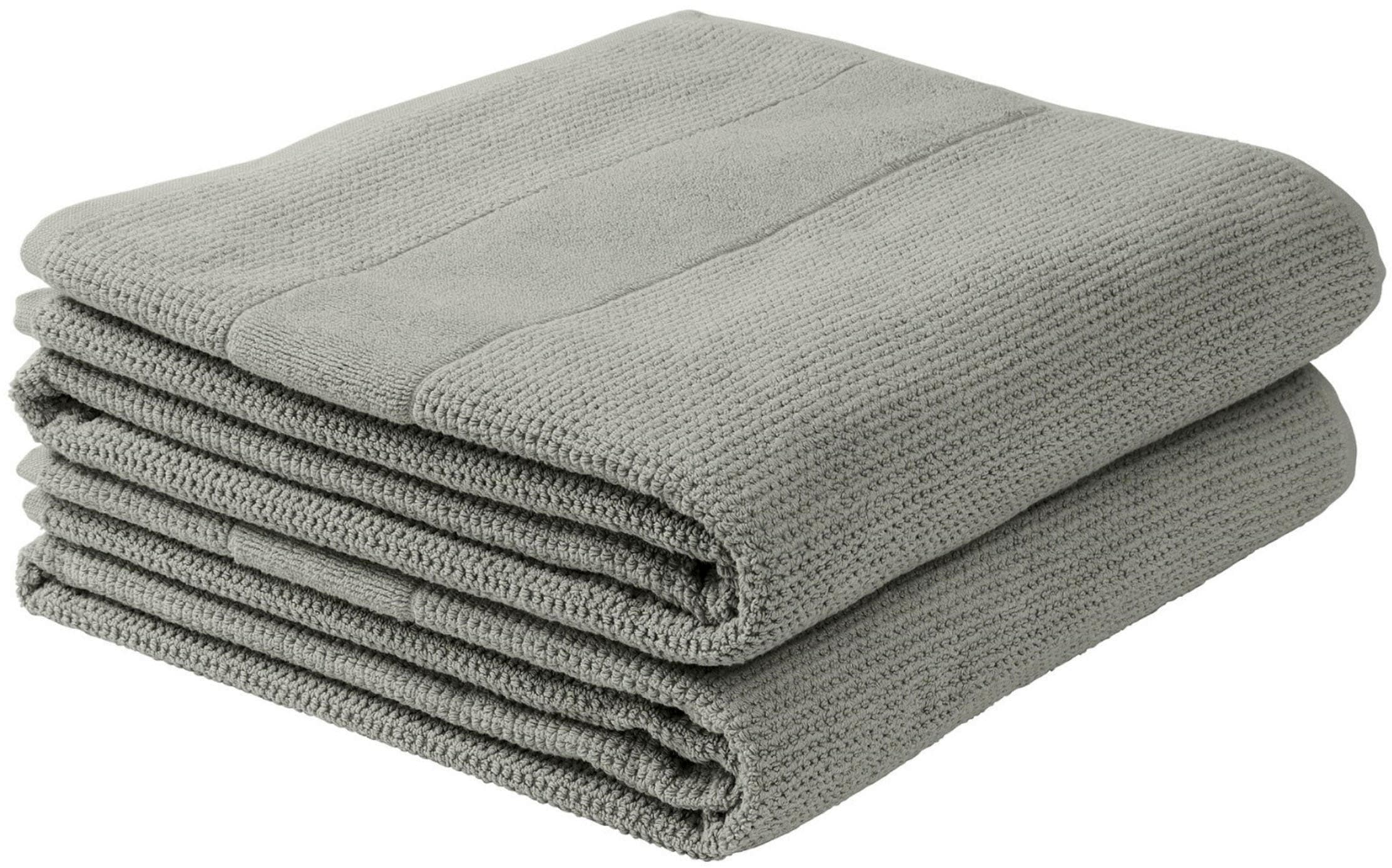Schiesser Duschtücher Turin Grau 100% Baumwolle 2er Set Frottier