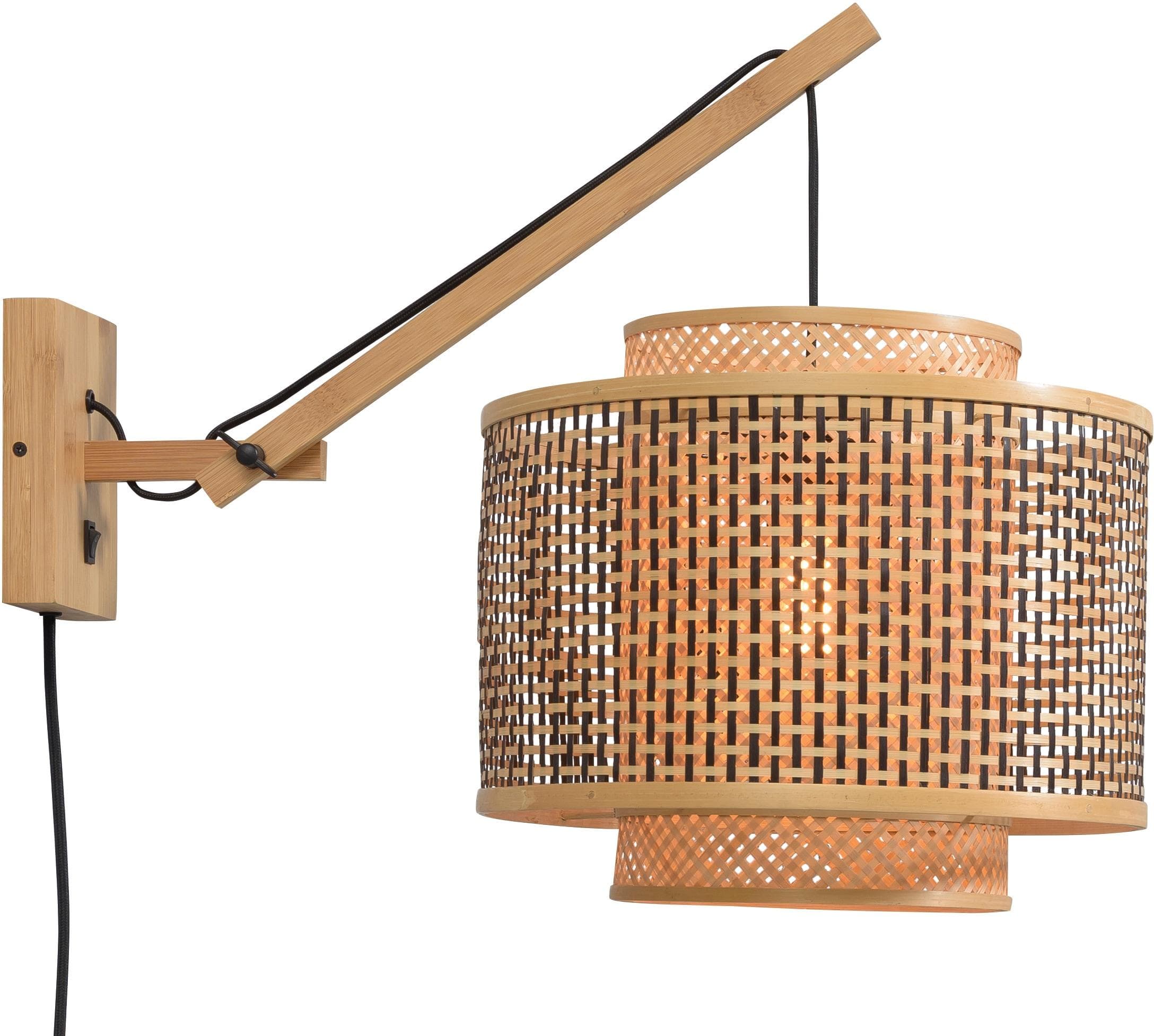 GOOD&MOJO Wandleuchte Bhutan: Nachhaltige Bambus-Wandlampe mit Dimmfunktion