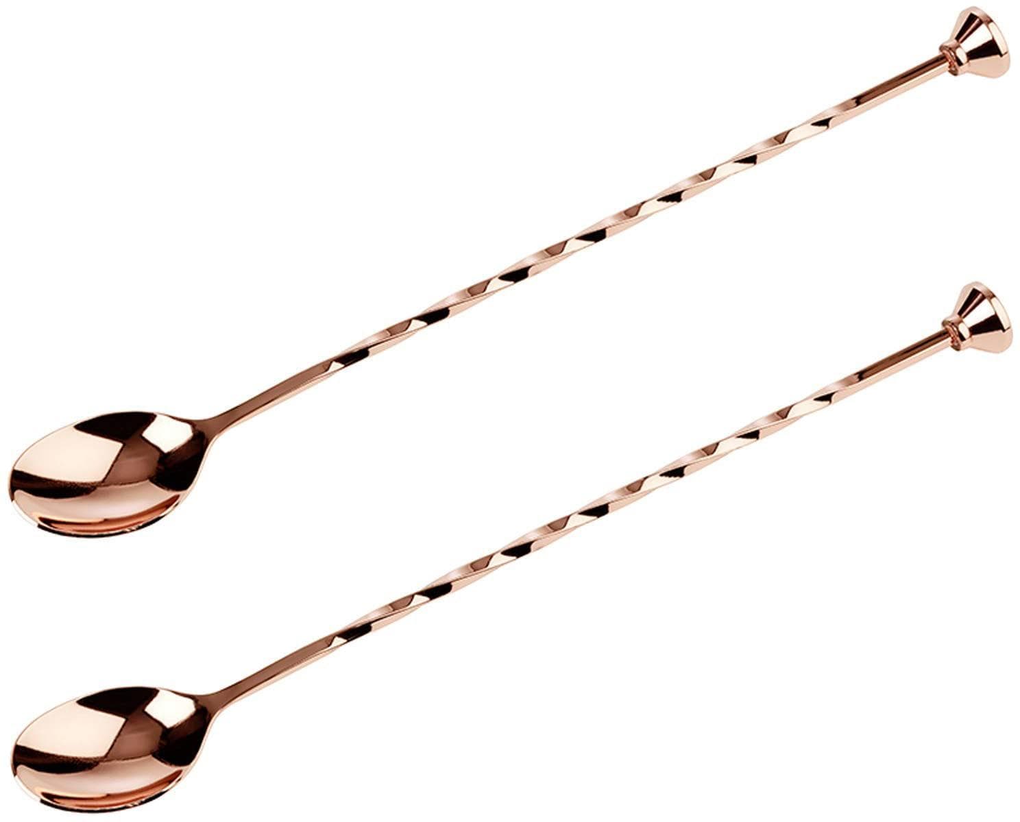 Eleganter Barlöffel aus Edelstahl in Rosa und Silber