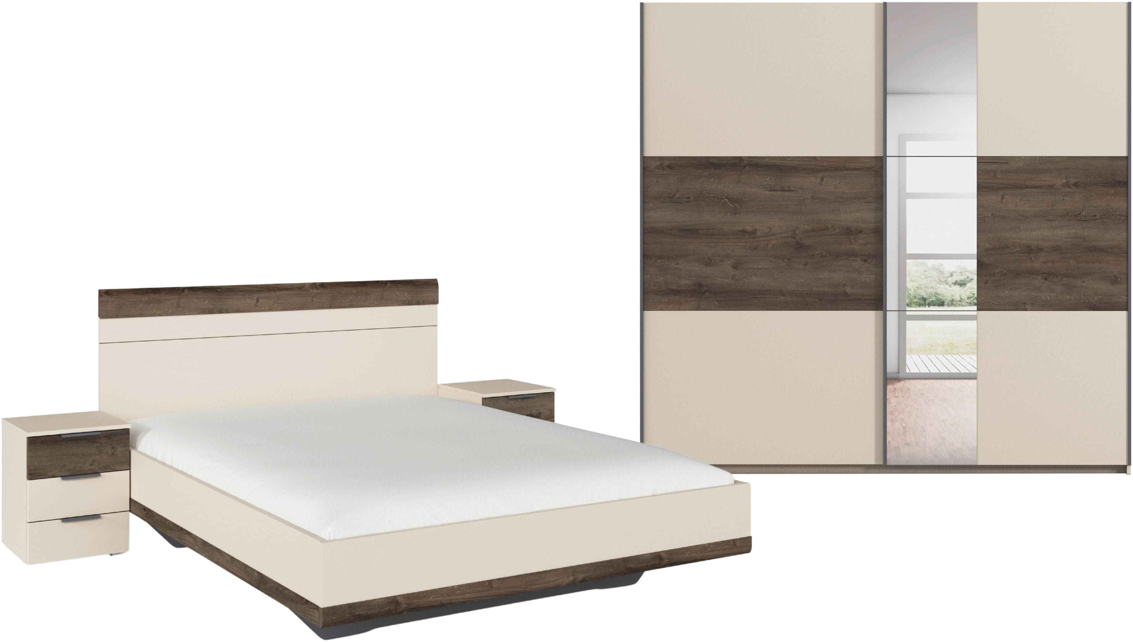 Schlafzimmer-Set RAUCH SAJO Beige mit Spiegel
