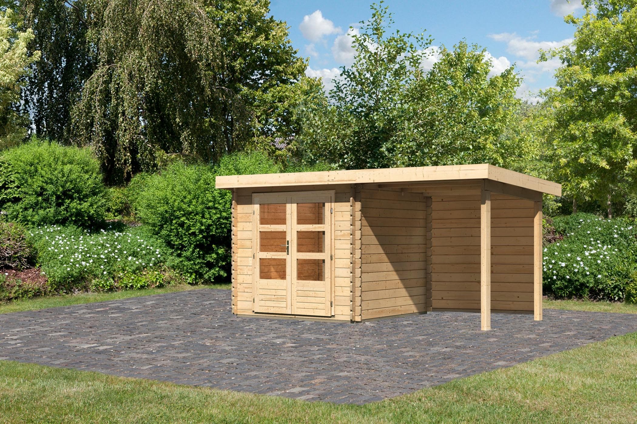 Gartenhaus KARIBU "Schloßsee 2" Holzwerkstoff Pultdach