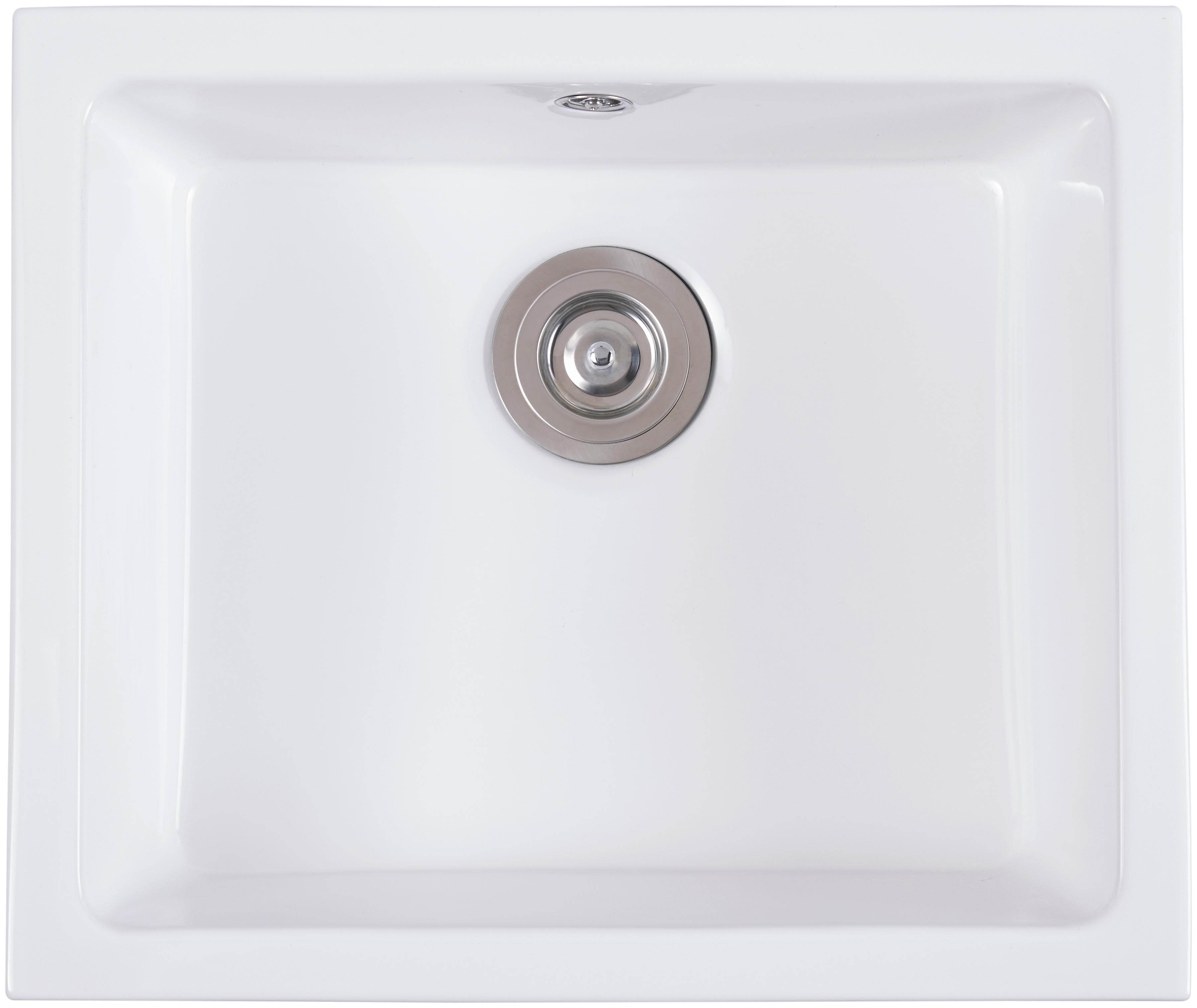 Moderne Keramik-Küchenspüle in Weiß